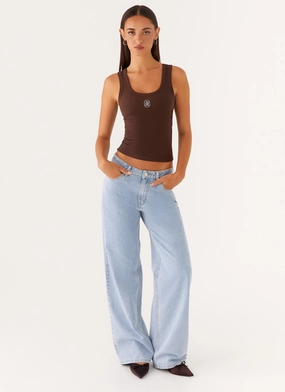 Outdoor Adventure Party Look Youth Style Keanna Low Rise Denim Jeans - Sky