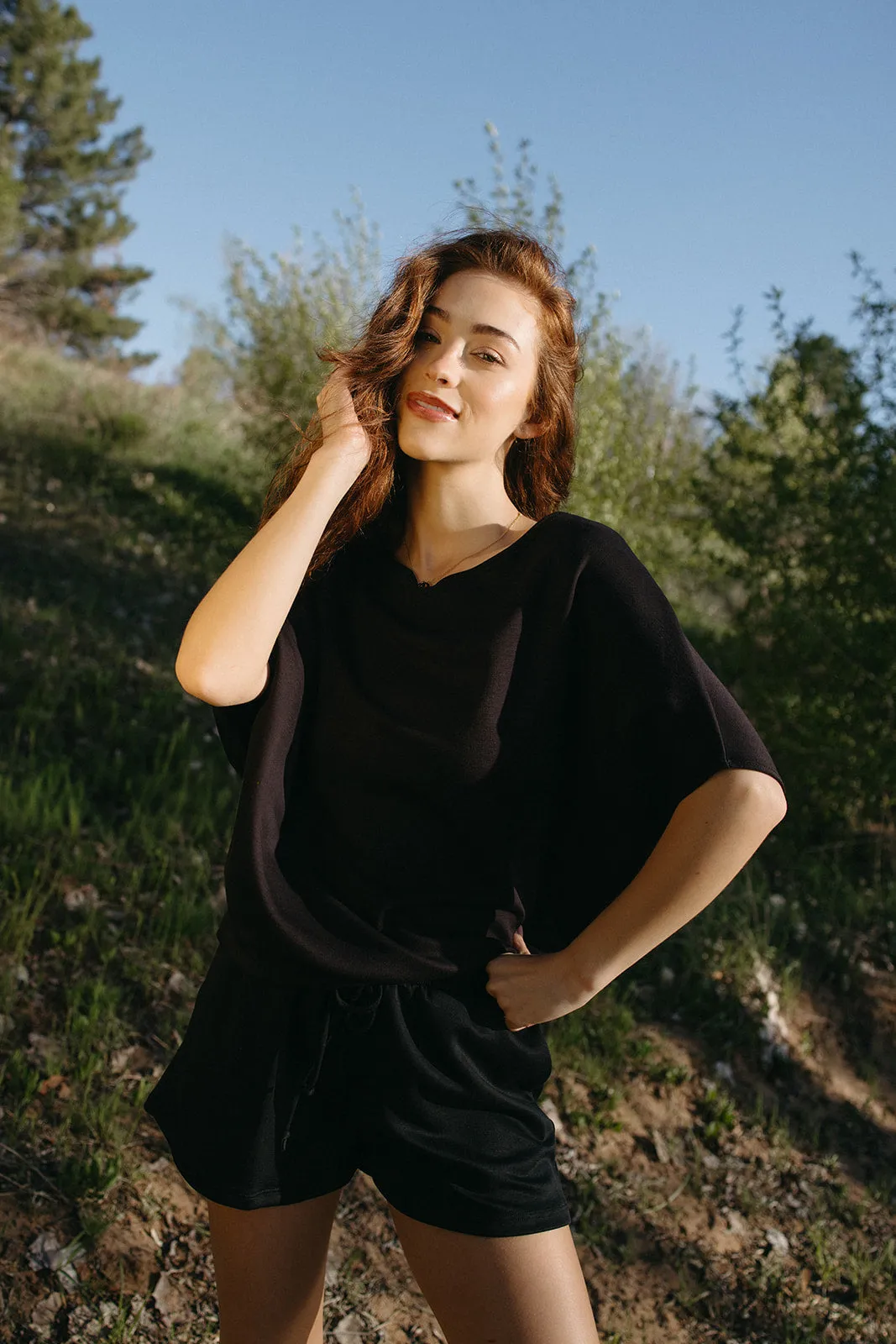 Staycation Dolman Top Stylish Dress Flexible Knit