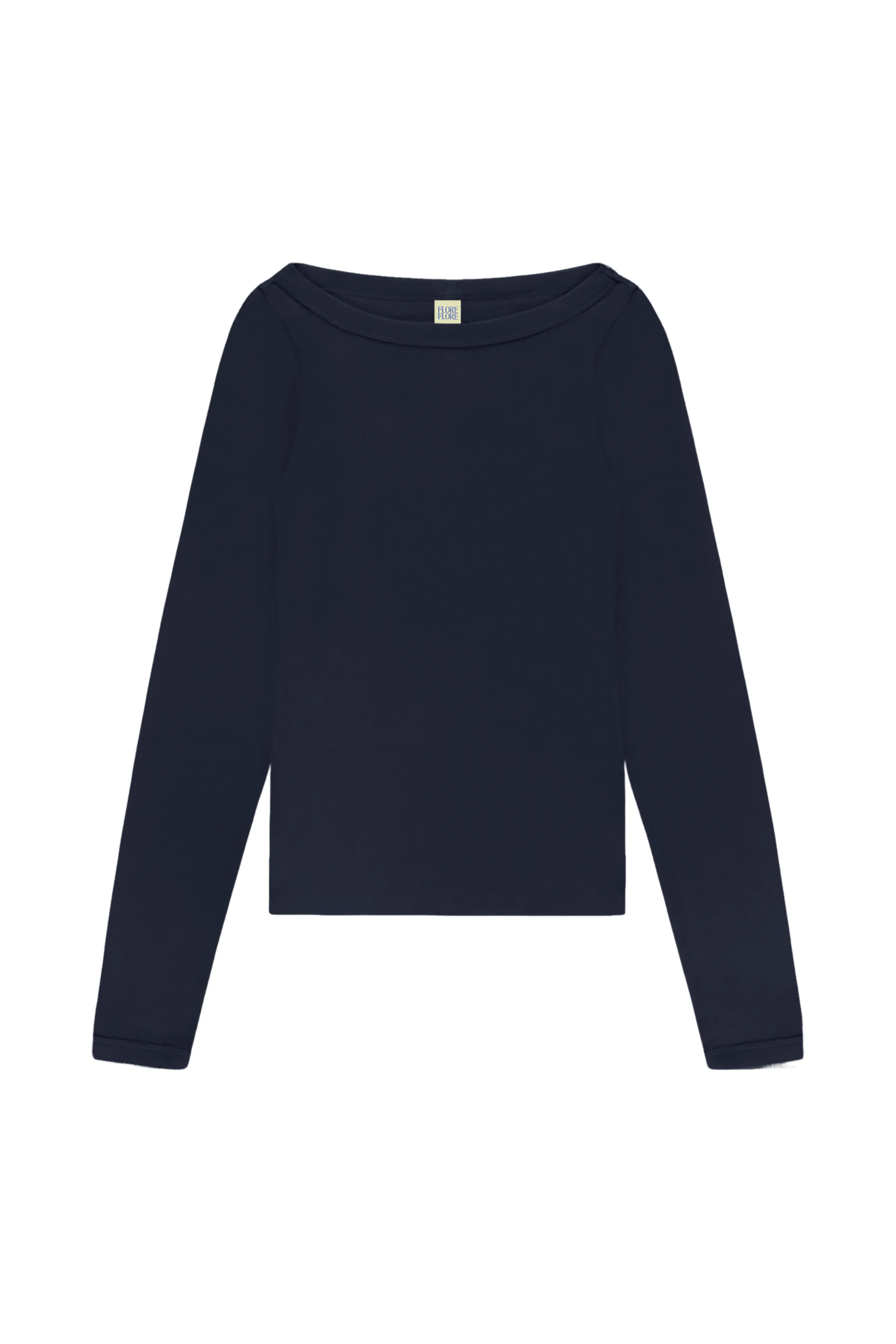 Steffi Navy Long Sleeve Tee Reinforced Elbow Patches HighCollar Design