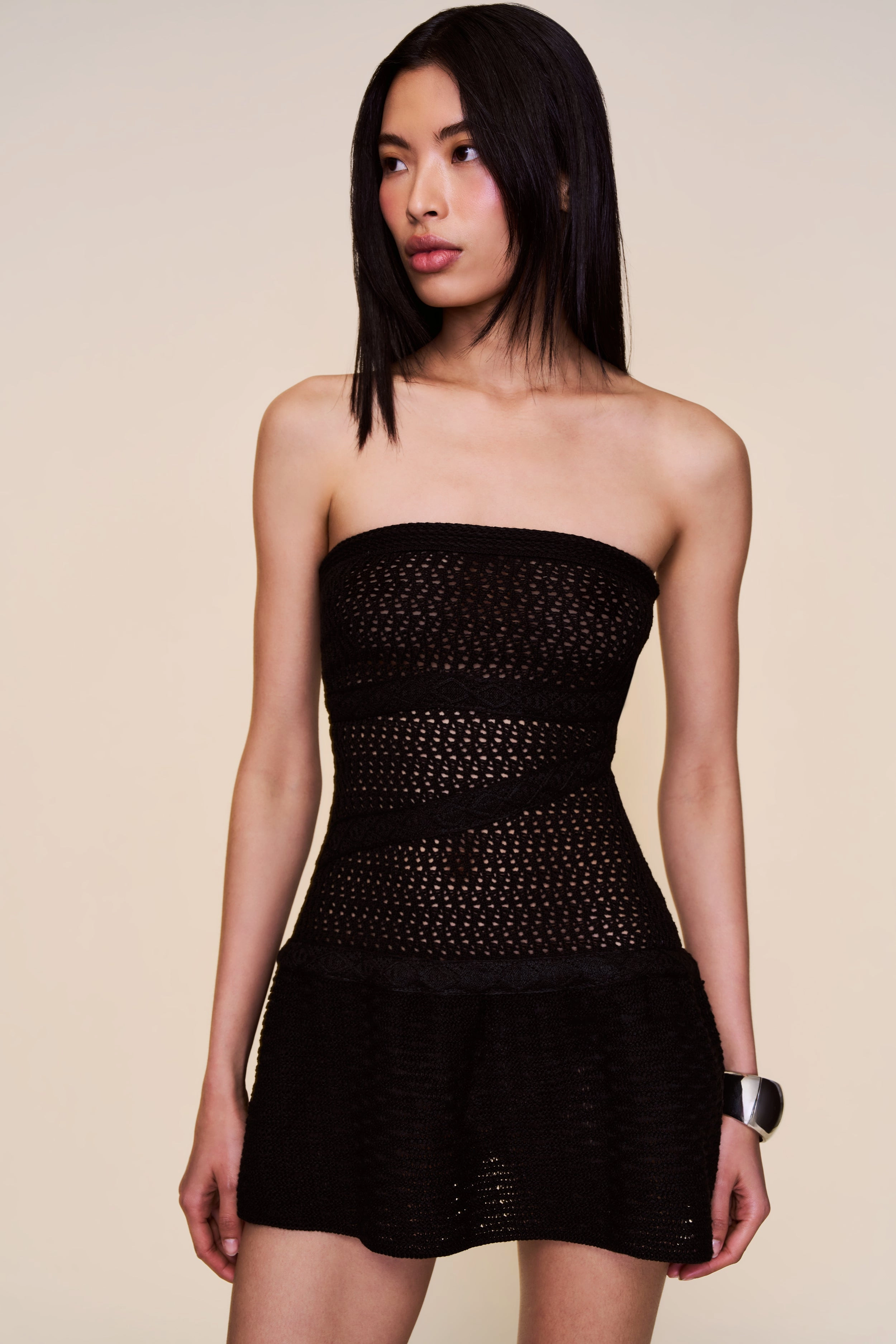 Strapless Crochet Dress Simple Form Chic Fit