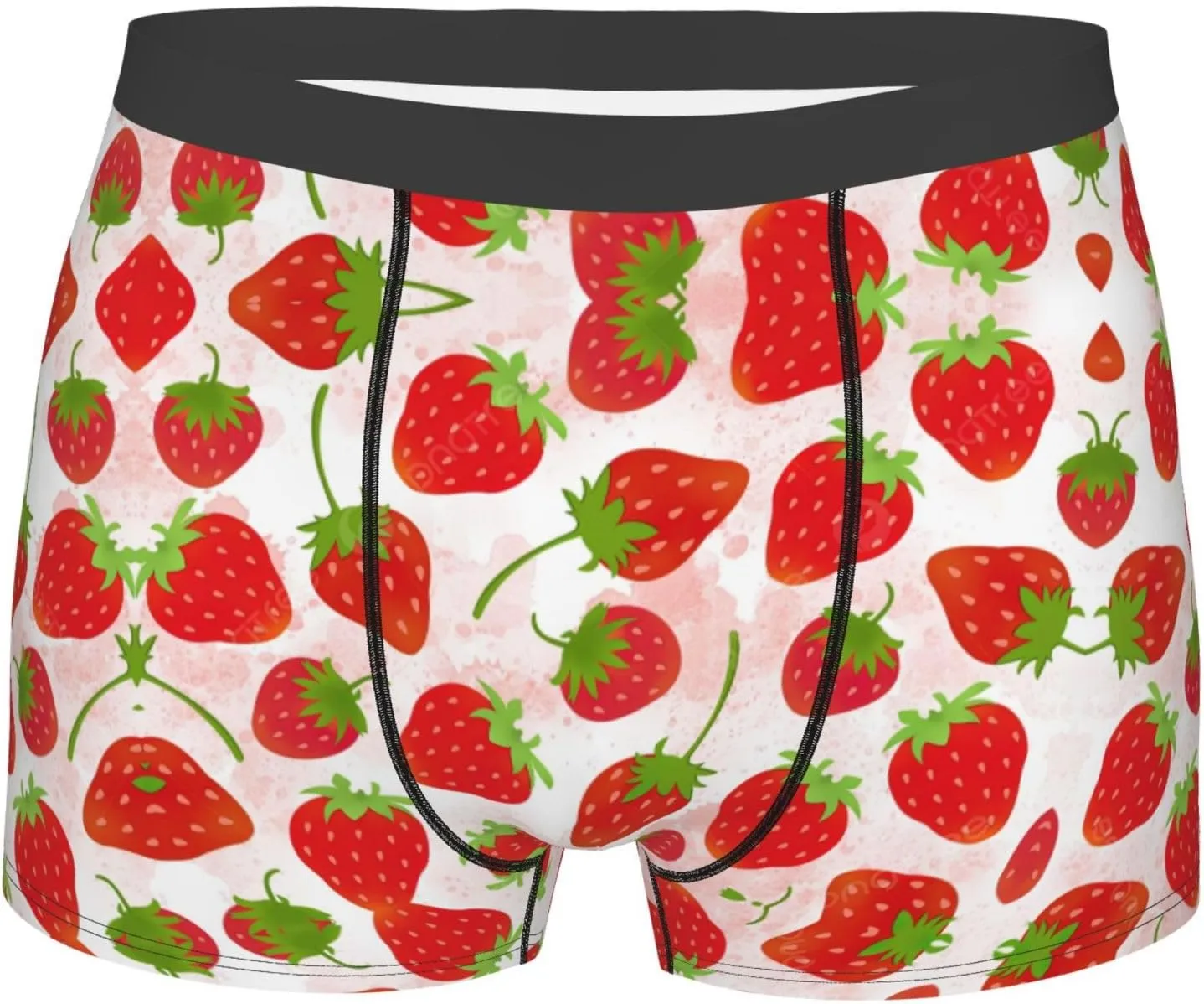 Strawberry Boxer Briefs, Moisture Wicking & Breathable,Underwear for Men