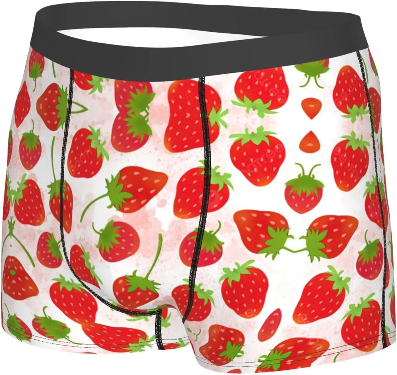 Strawberry Boxer Briefs, Moisture Wicking & Breathable,Underwear for Men
