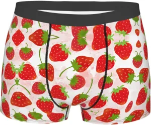 Strawberry Boxer Briefs, Moisture Wicking & Breathable,Underwear for Men