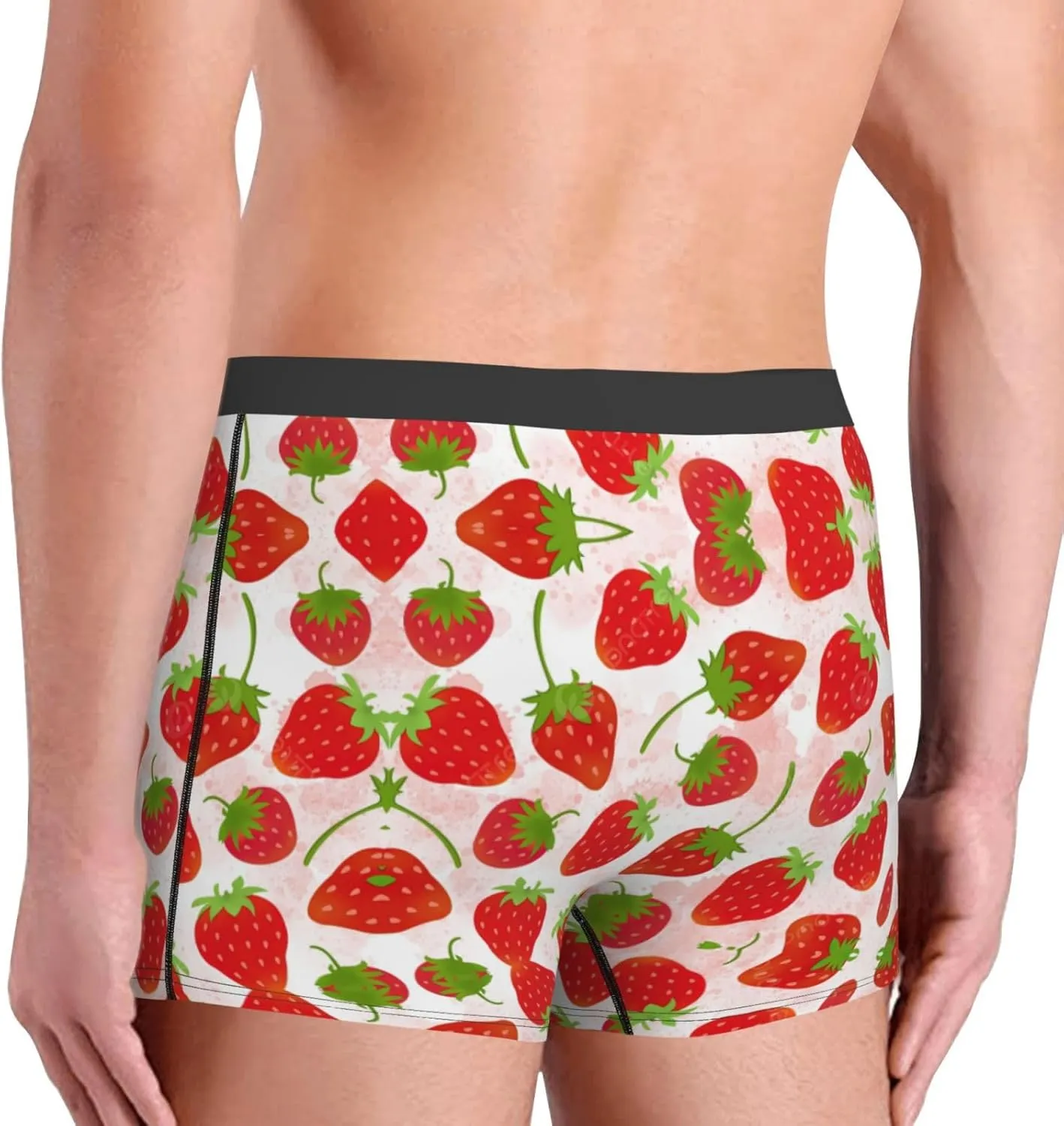 Strawberry Boxer Briefs, Moisture Wicking & Breathable,Underwear for Men