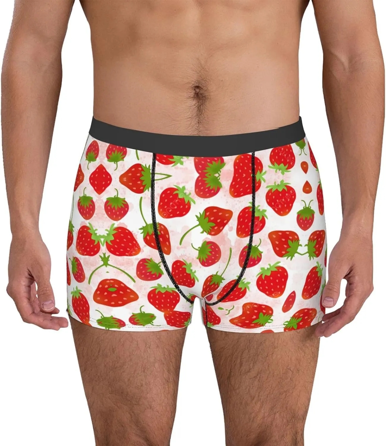 Strawberry Boxer Briefs, Moisture Wicking & Breathable,Underwear for Men
