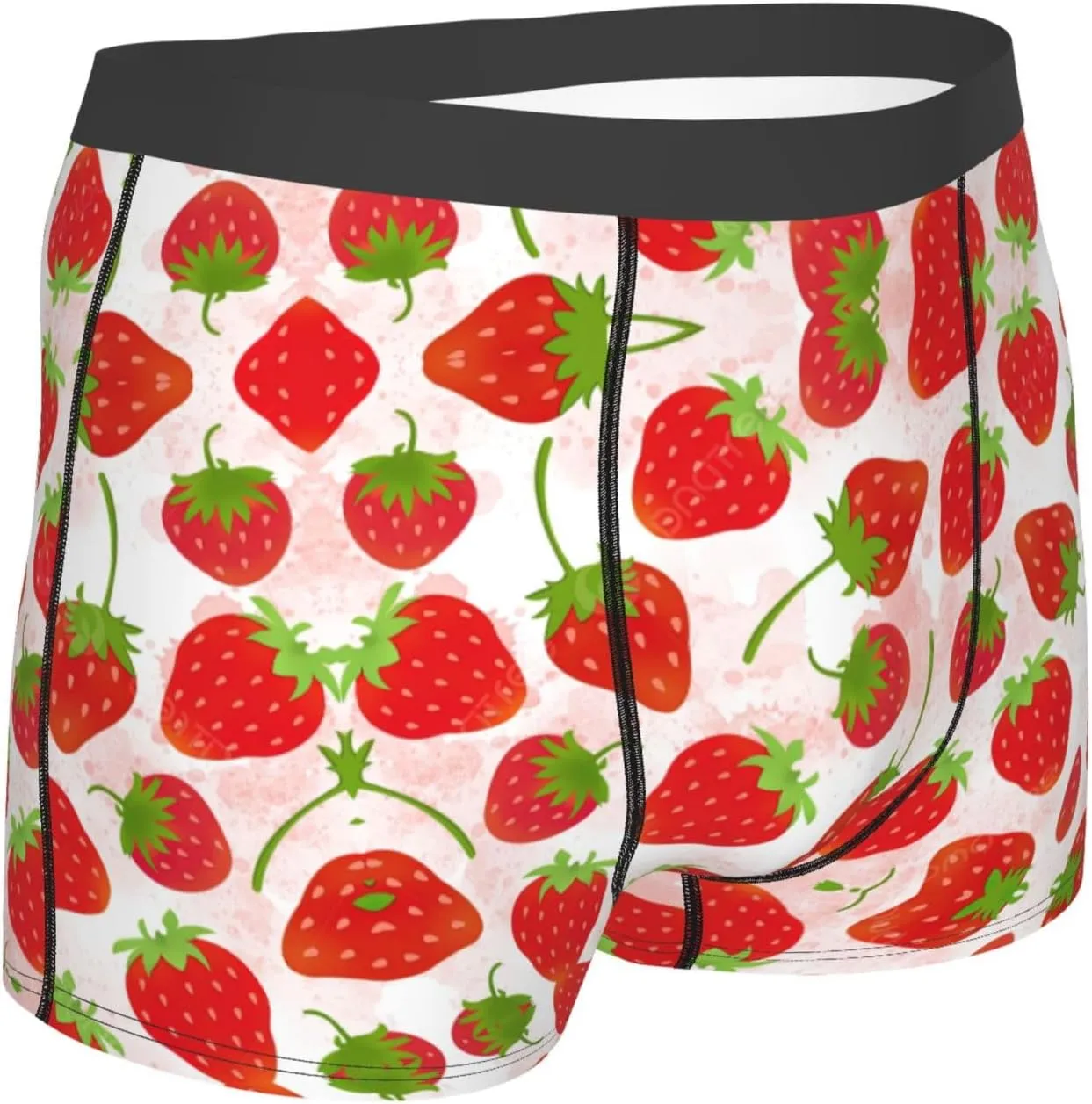 Strawberry Boxer Briefs, Moisture Wicking & Breathable,Underwear for Men