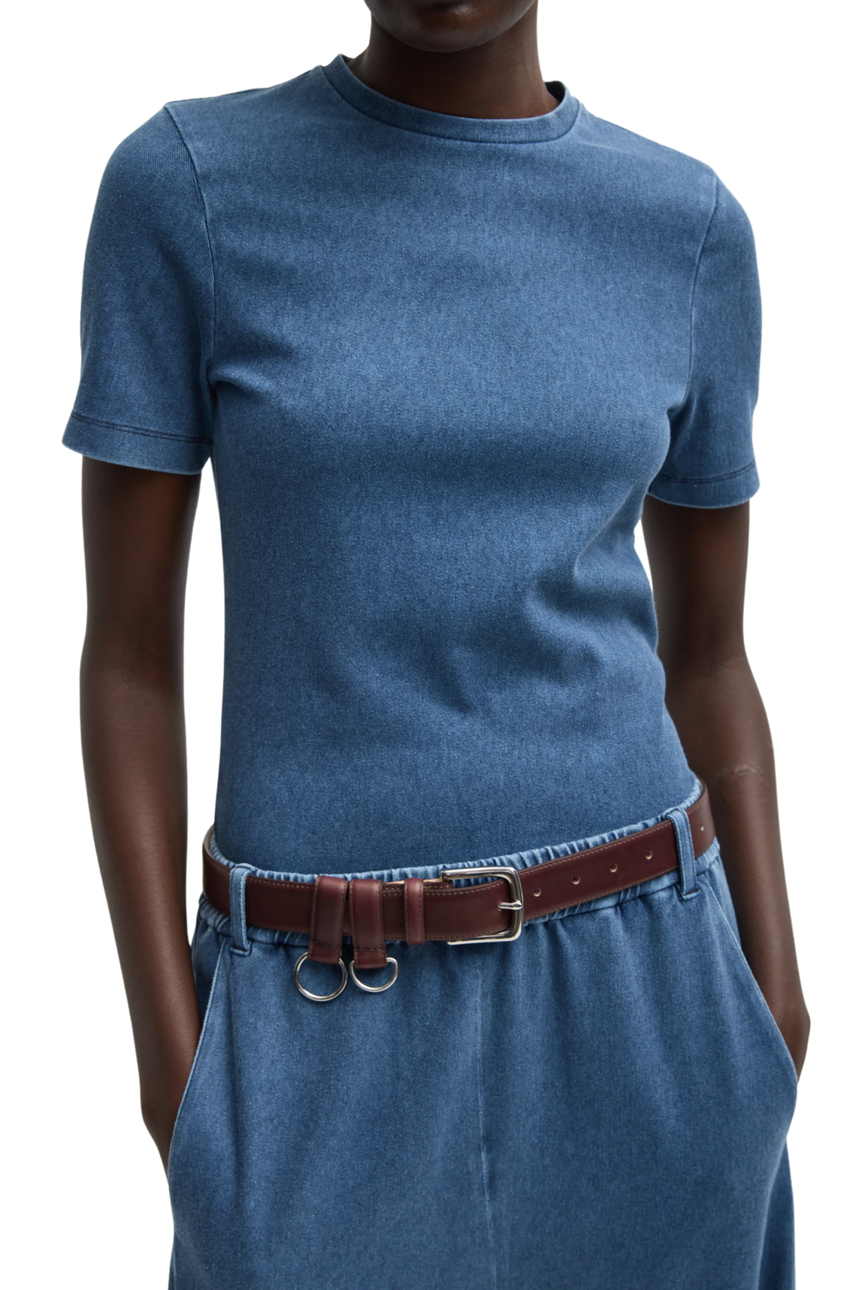Silicone Print Detail QuickPackFoldableDesign Stretch Denim Baby Tee