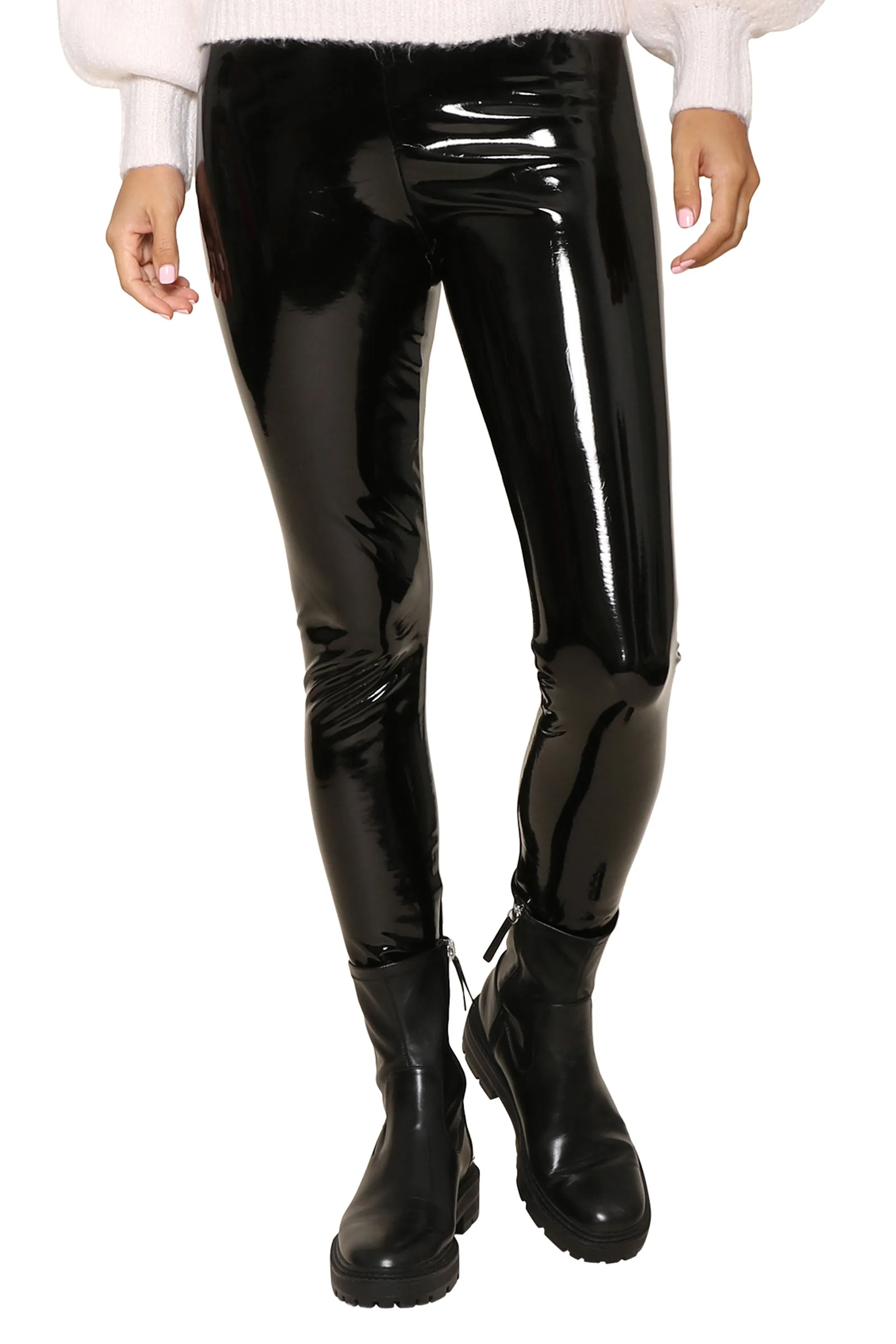 Faux Patent Leather Legging Stylish Comfort Slim Fit Wear