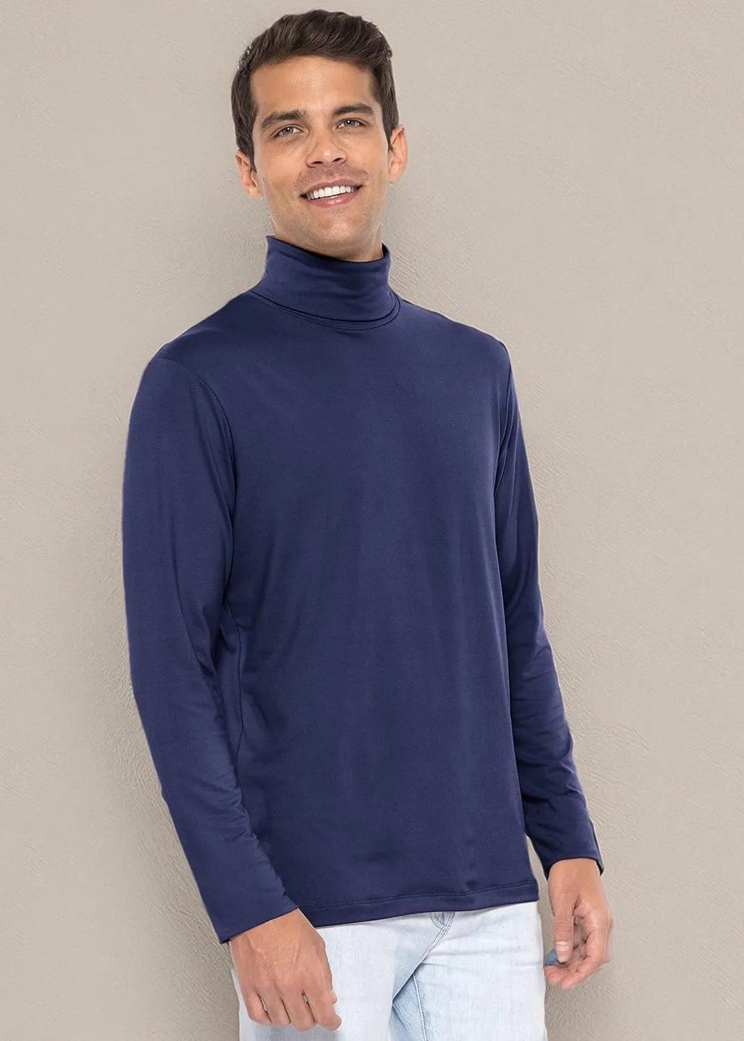 STRETCH IS COMFORT Mens Oh So Soft Luxe Long Sleeve Stretch Turtleneck