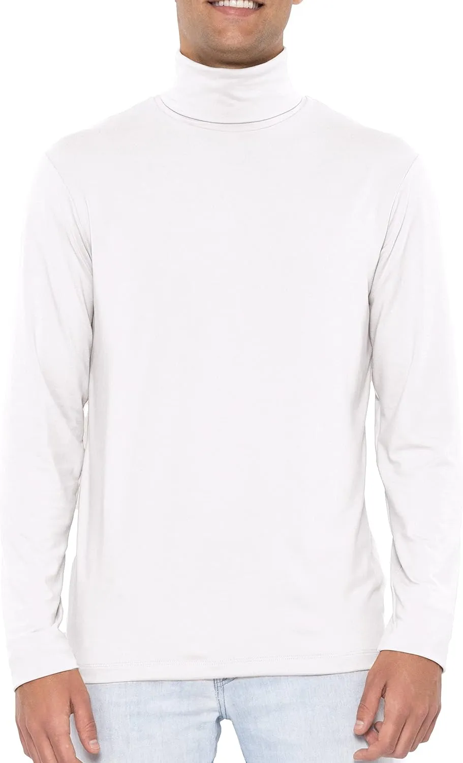 STRETCH IS COMFORT Mens Oh So Soft Luxe Long Sleeve Stretch Turtleneck
