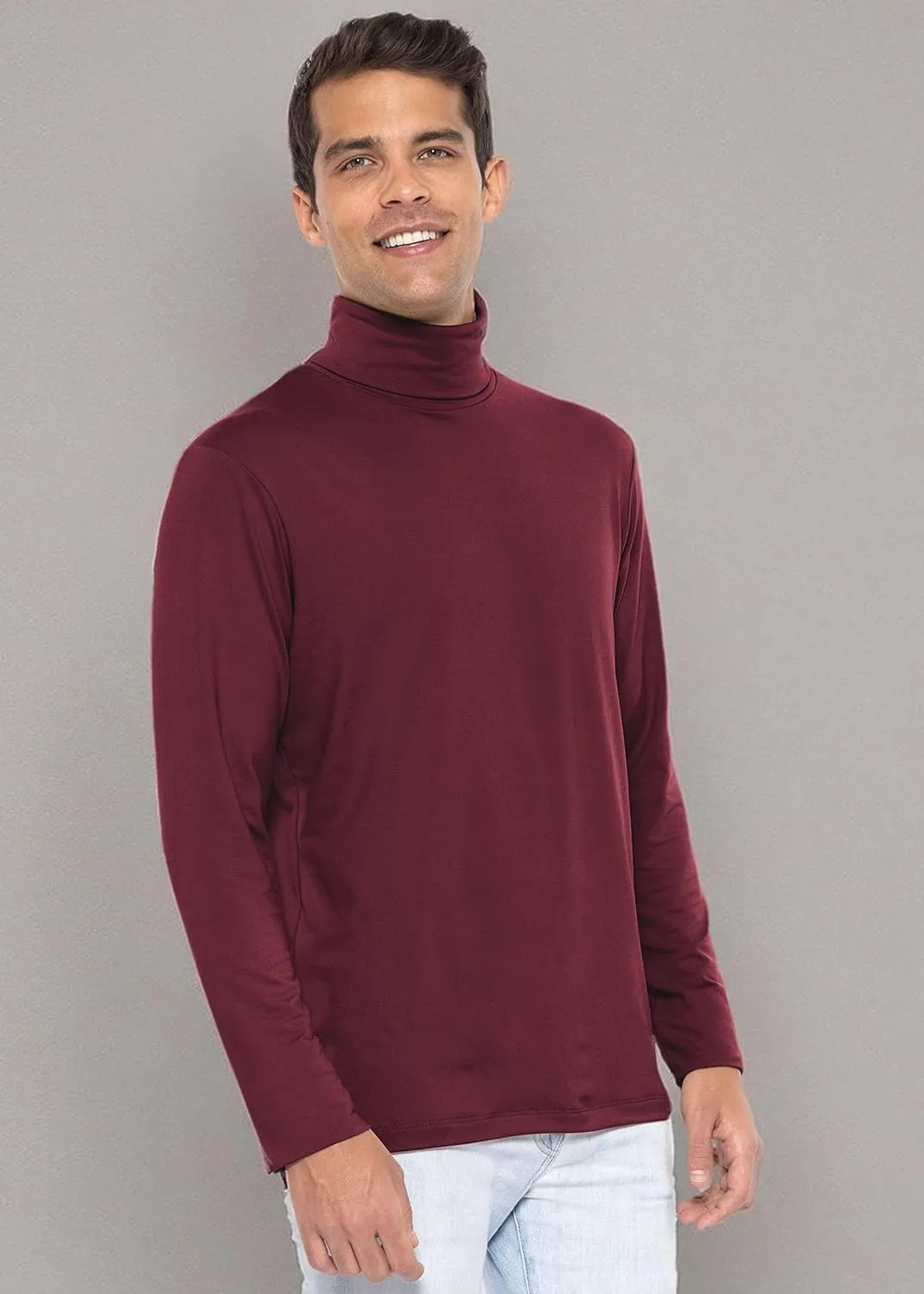 STRETCH IS COMFORT Mens Oh So Soft Luxe Long Sleeve Stretch Turtleneck