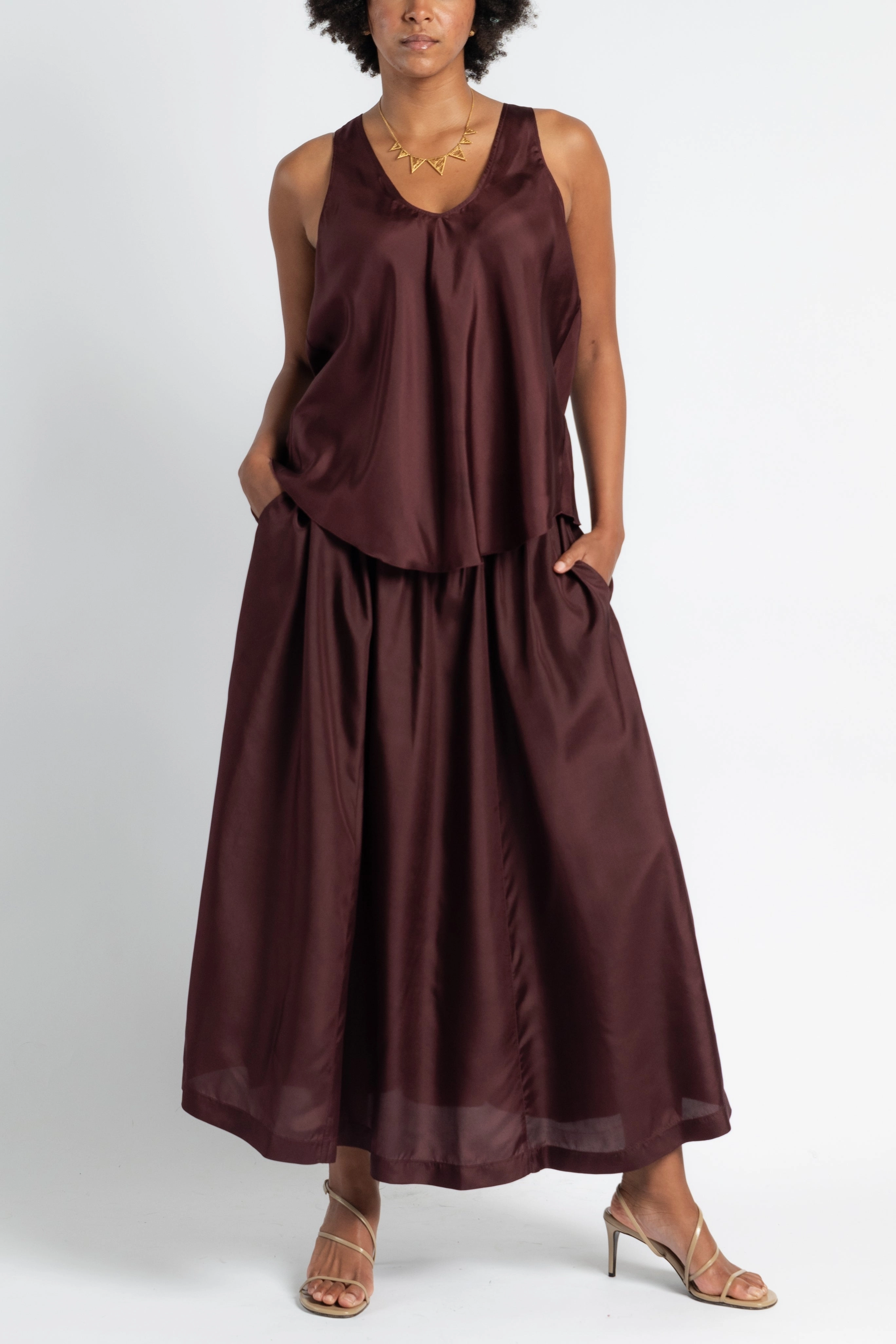 Habotai Silk Essential Skirt Subtle Details