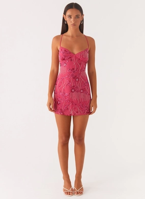 Daily Style Vietta Sequin Cami Mini Dress - Fuchsia
