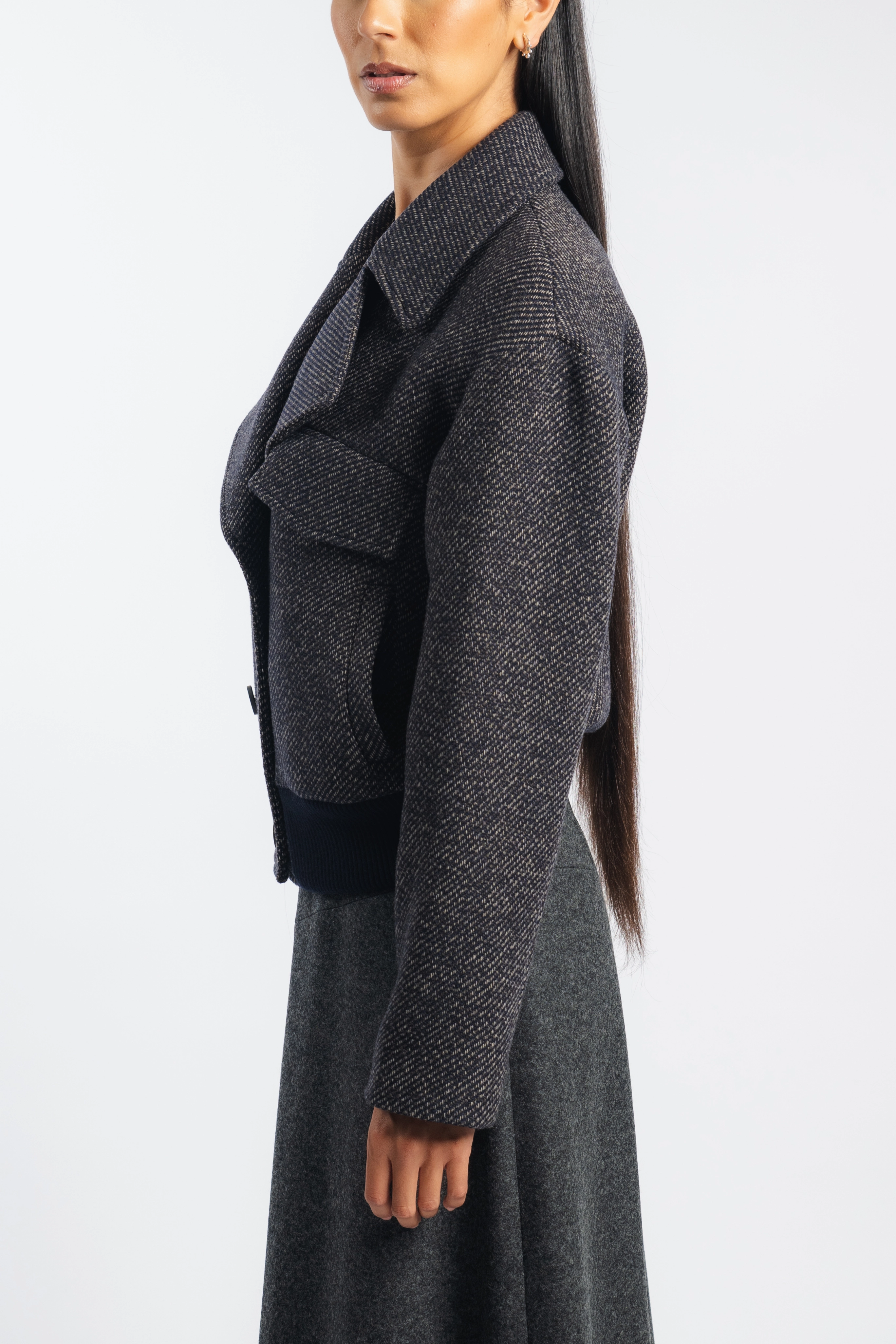 Crisp Air Piece Tailored Bomber Jacket