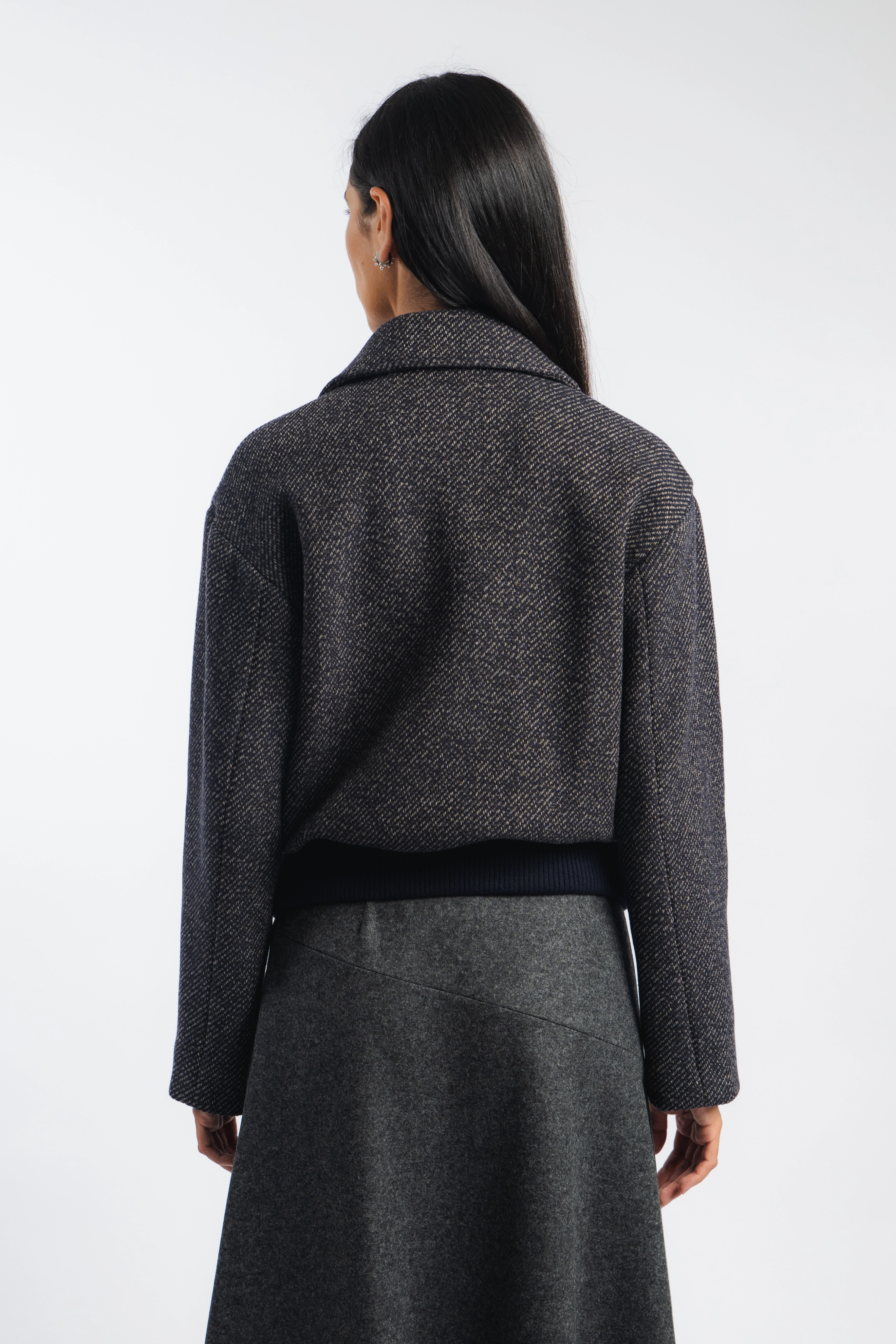 Reinforced Elbow Panels Tailored Bomber Jacket