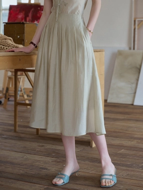 Alexandra Pleated Lyocell Skirt Breath Friendly Roomy Shape