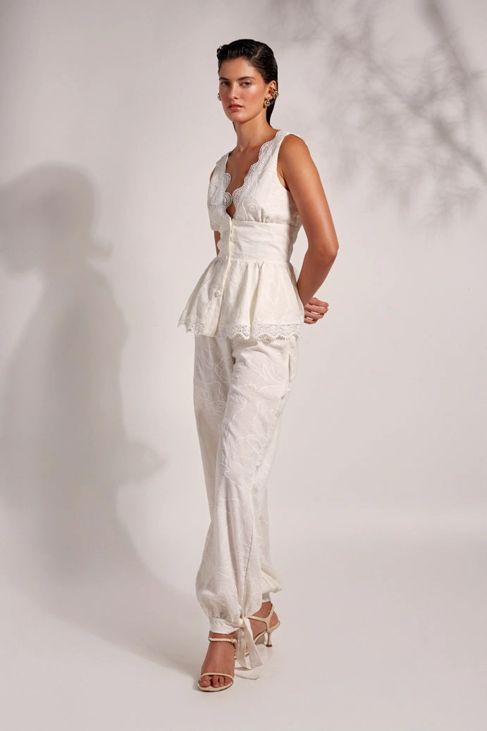 AWA PANTS WHITE Comfort Flex Perfectly Fit