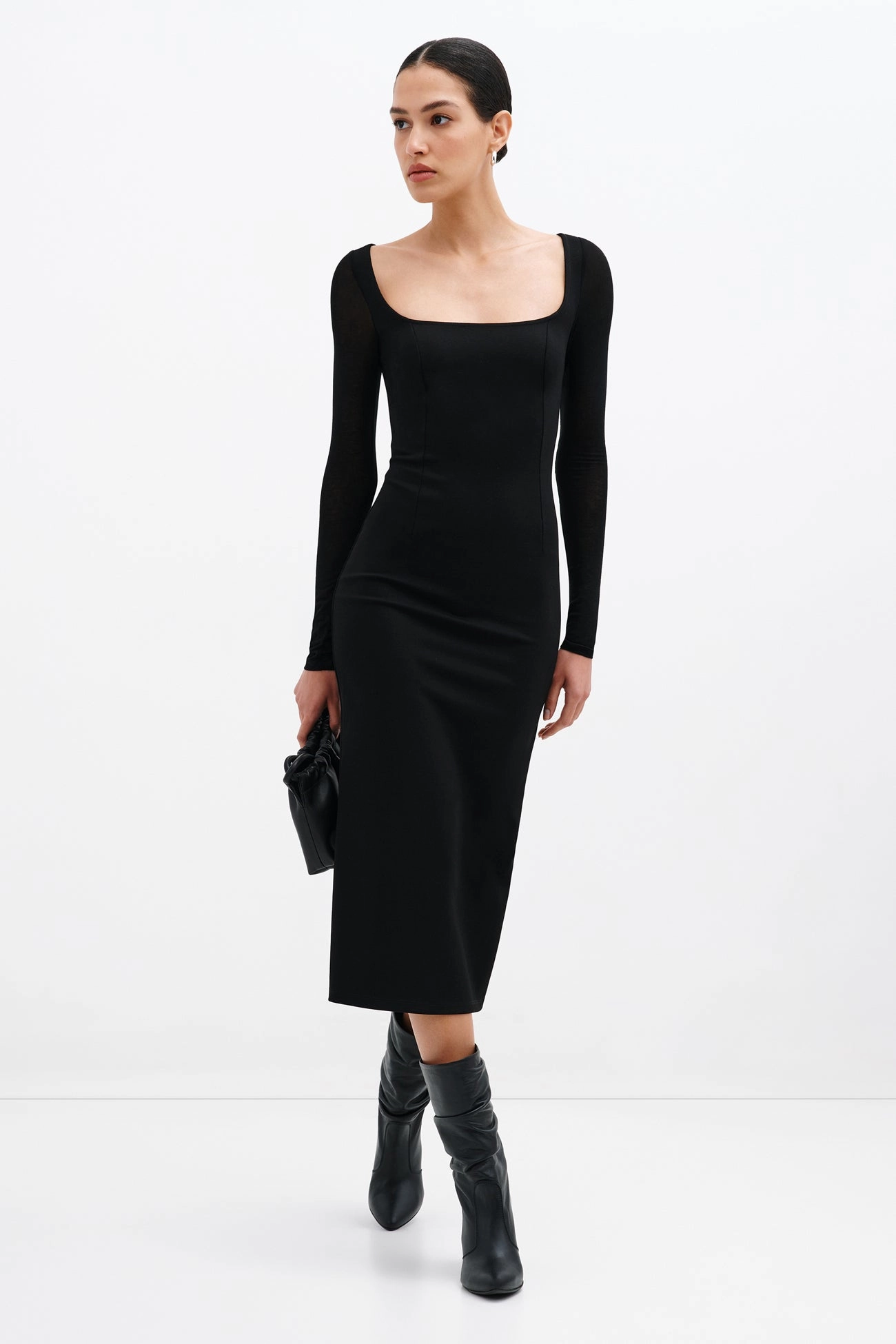 High Collar Design Tension Balanced Design Cecilia Dress