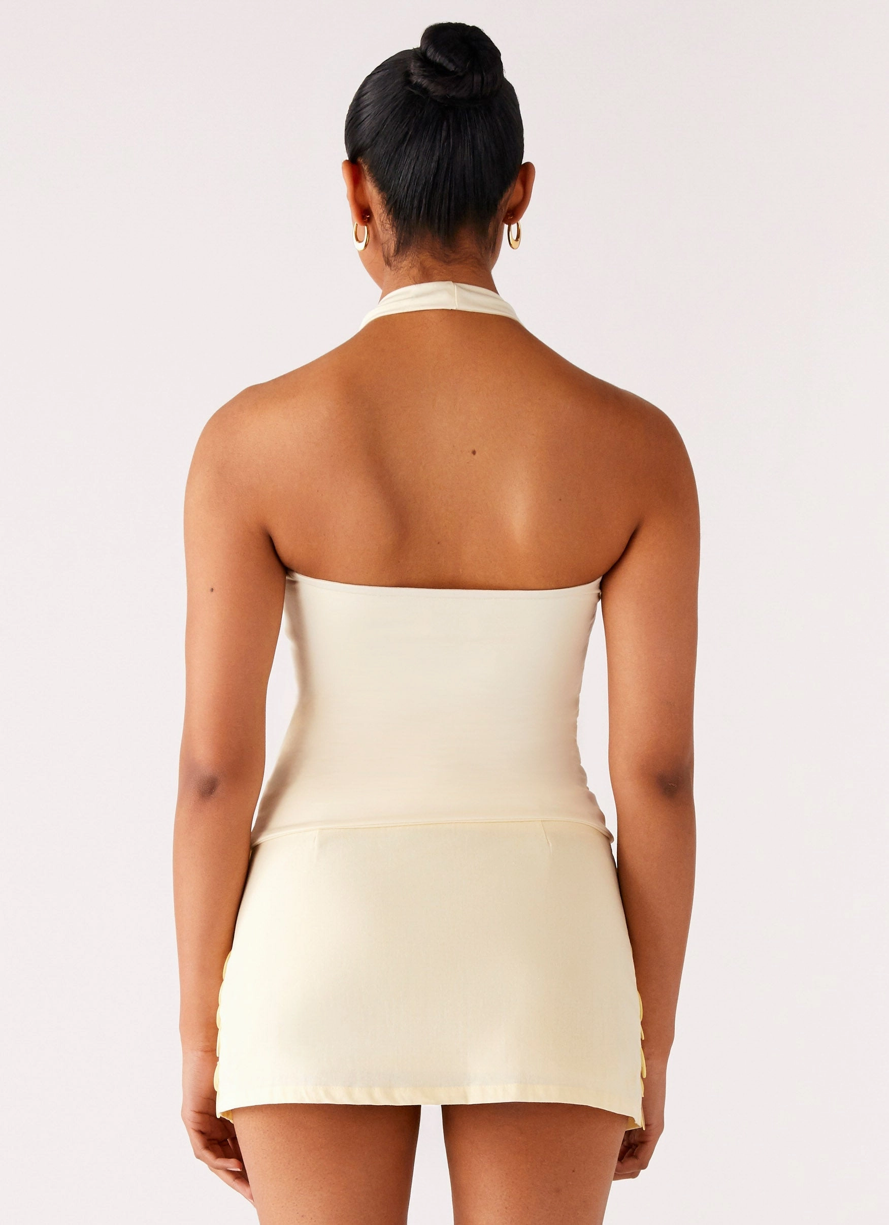 RibbedTexture Diego Halter Top - Yellow