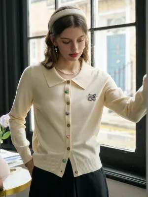 Simple Pullover ??Final Sale??Rosalie Peter Pan Collar Button Cardigan