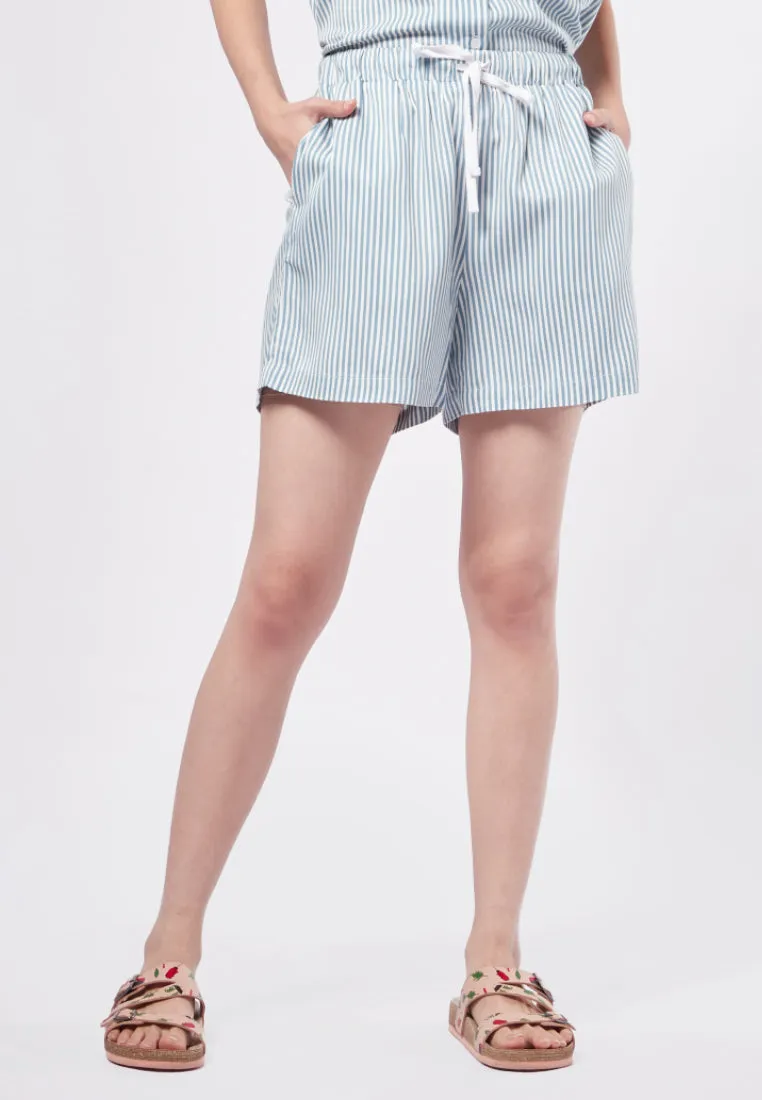 Stripe Cropped Lounge Shorts