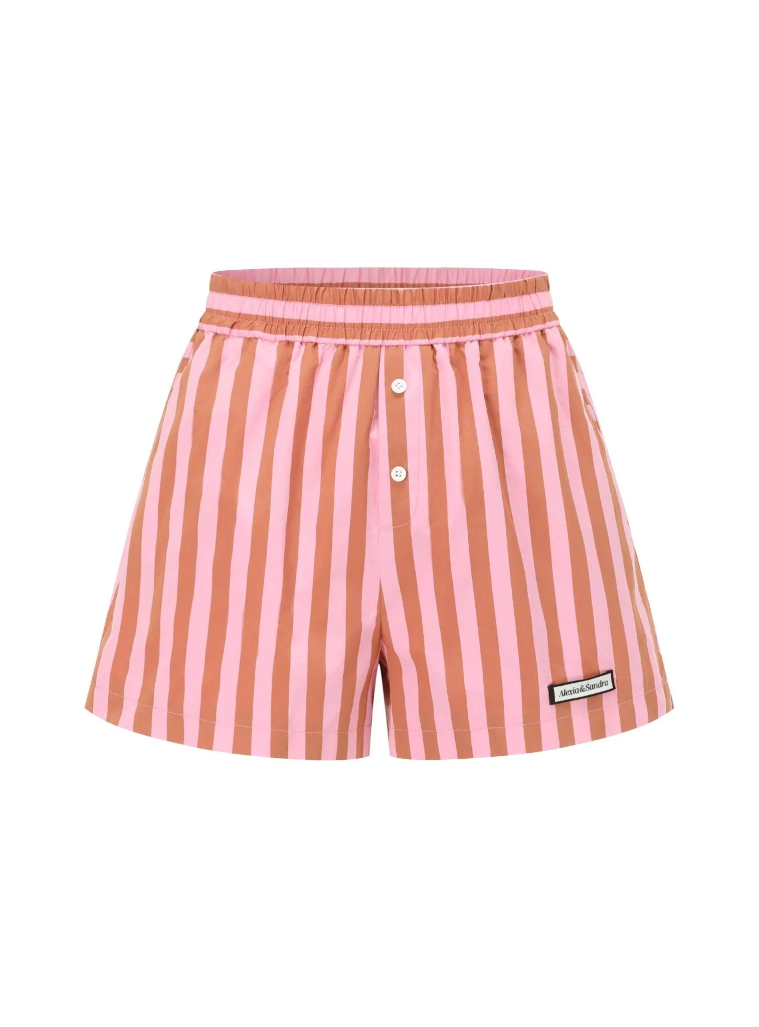 Stripe Silk Shorts in Pink