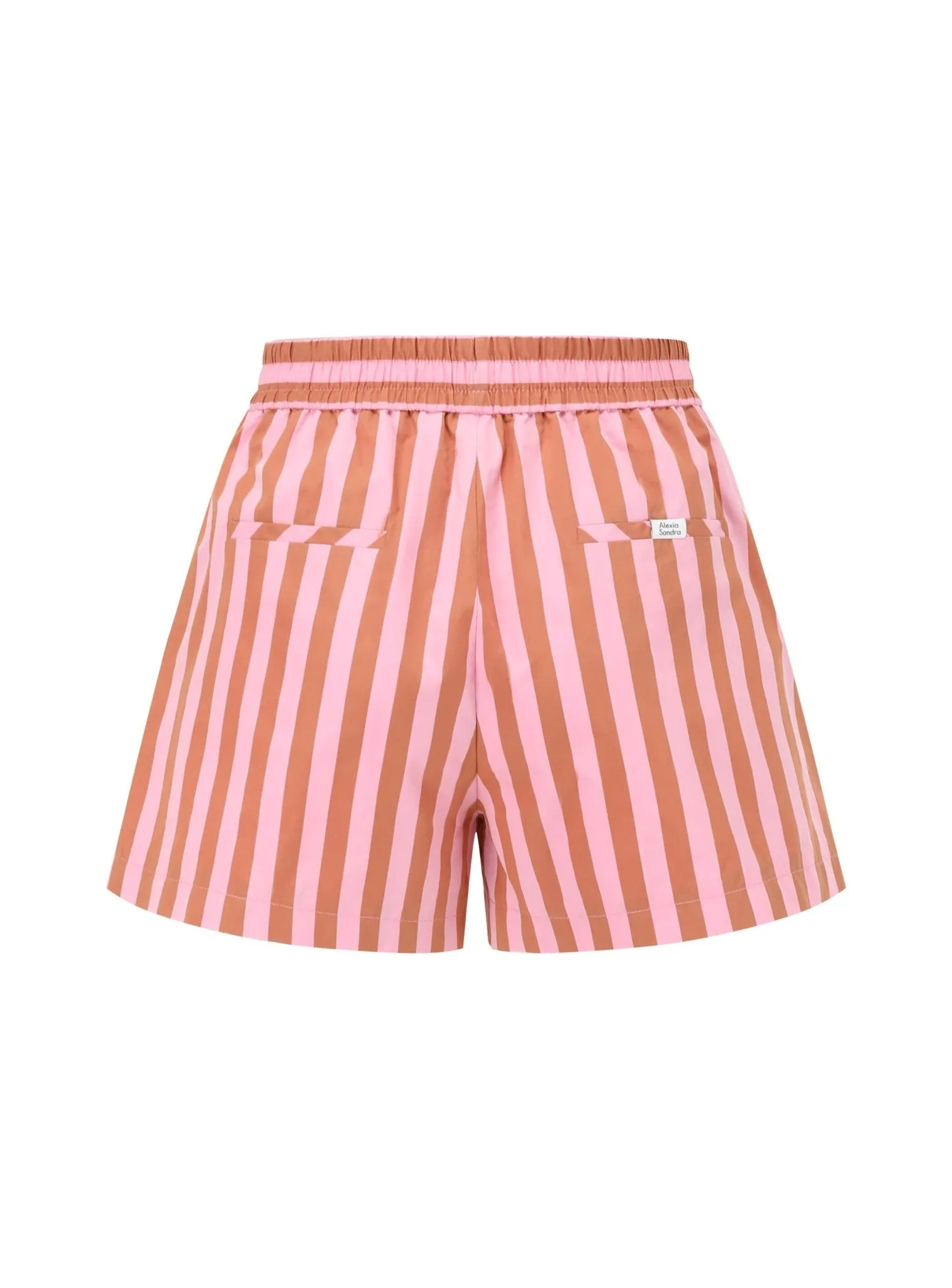 Stripe Silk Shorts in Pink