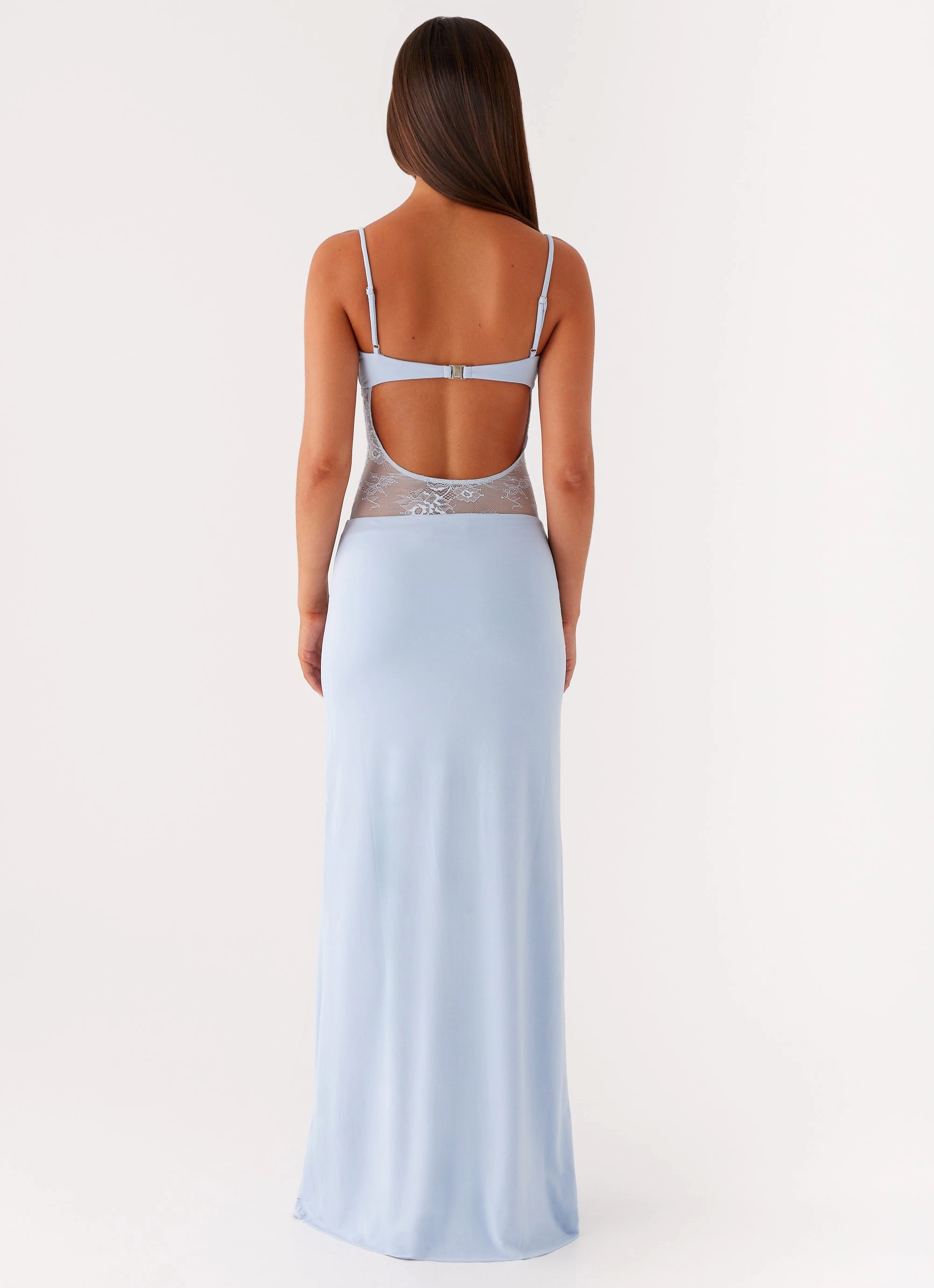 Envy Maxi Dress - Blue Sleeveless Pleated-Texture