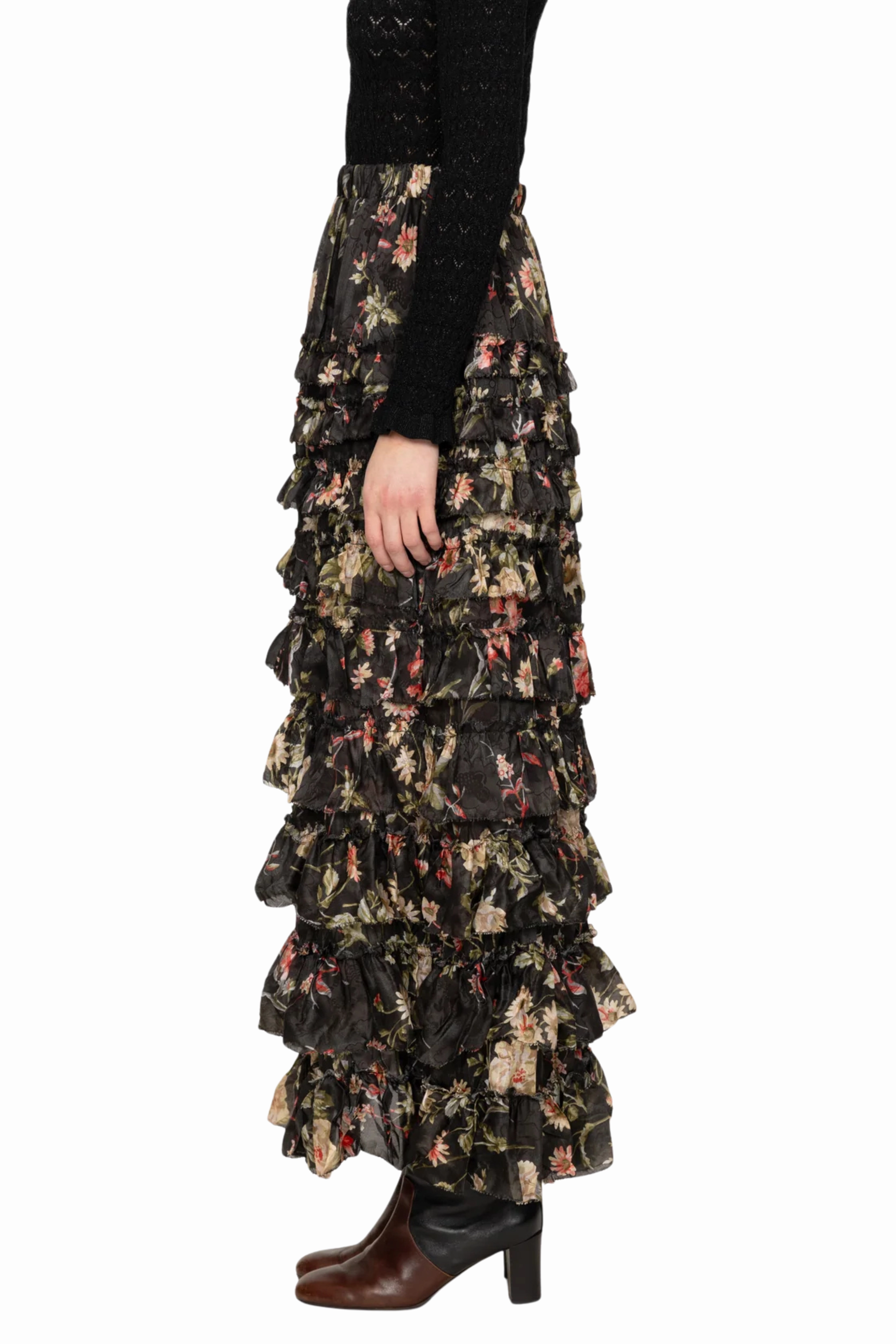 Jolie Print Midi Skirt Stretch Material Comfortable Feel