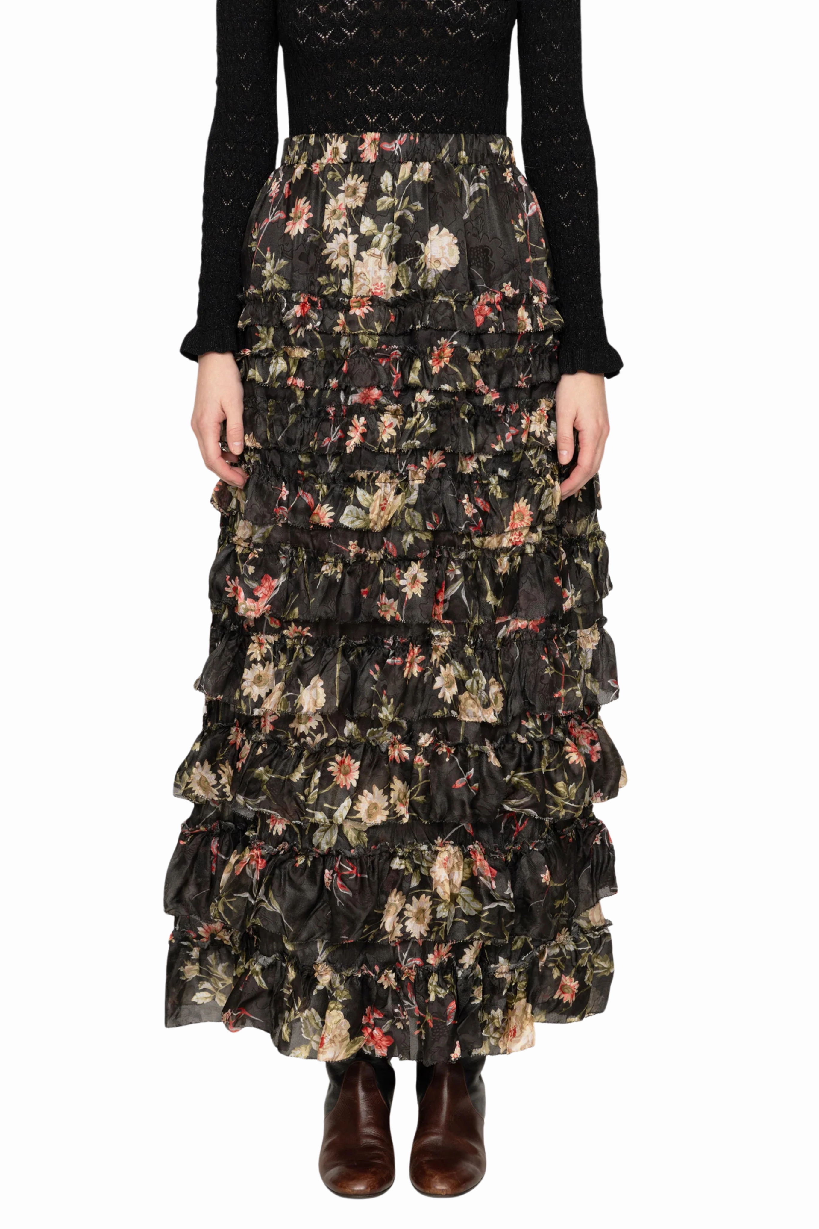 Jolie Print Midi Skirt Matte Texture Vibrant color