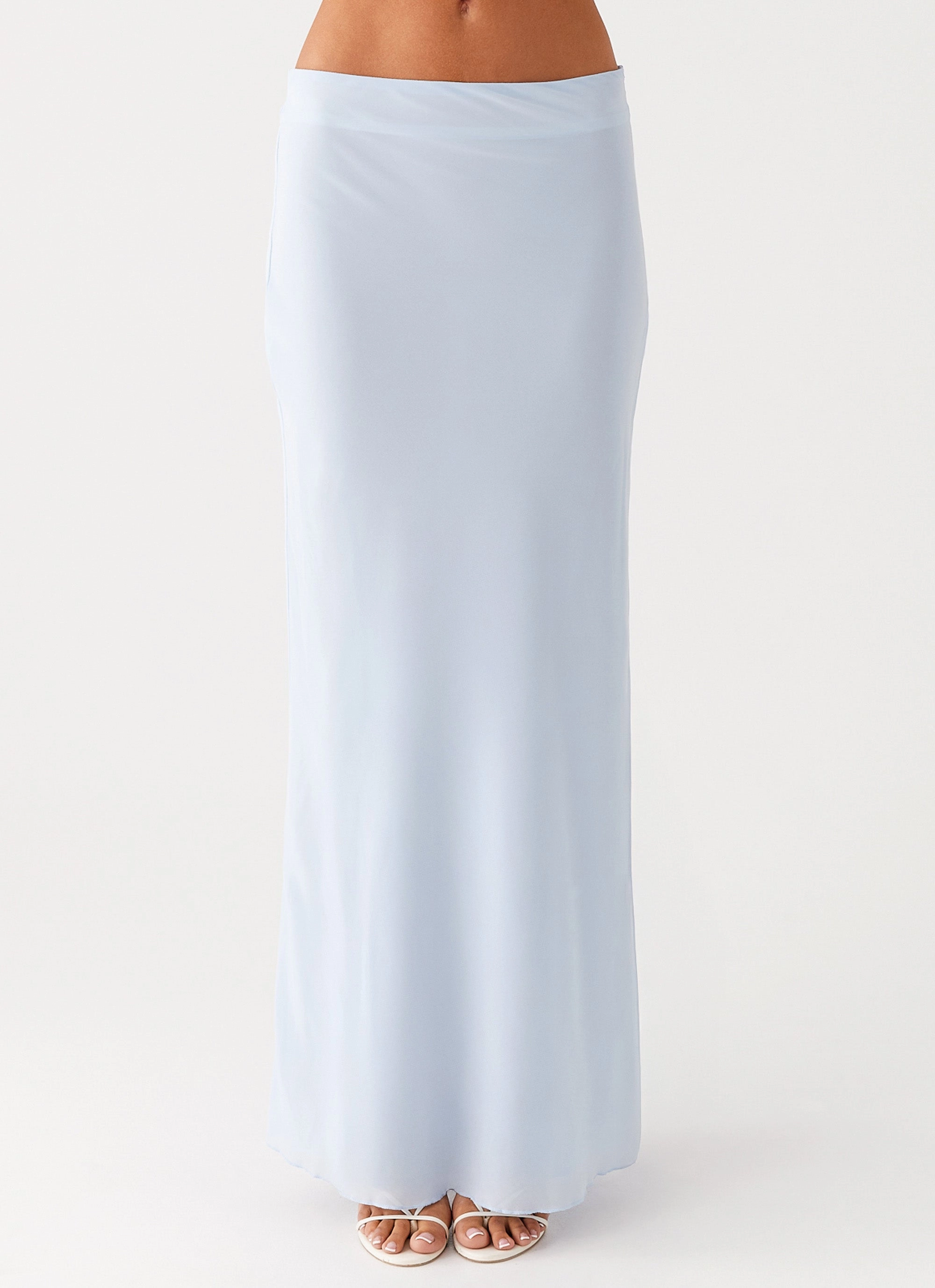 Stretch Comfort Michaella Chiffon Maxi Skirt - Blue