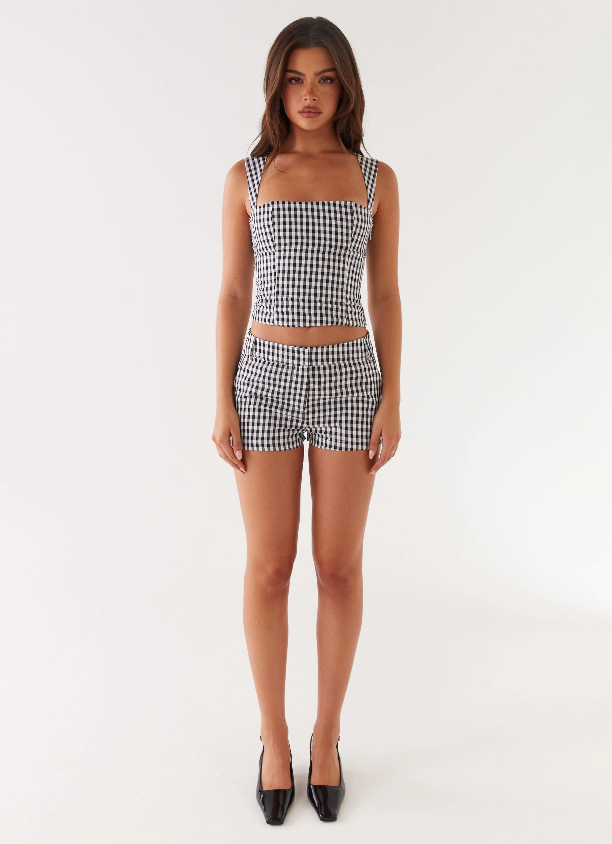 Clayton Tailored Shorts - Black Gingham Lightweight insulation