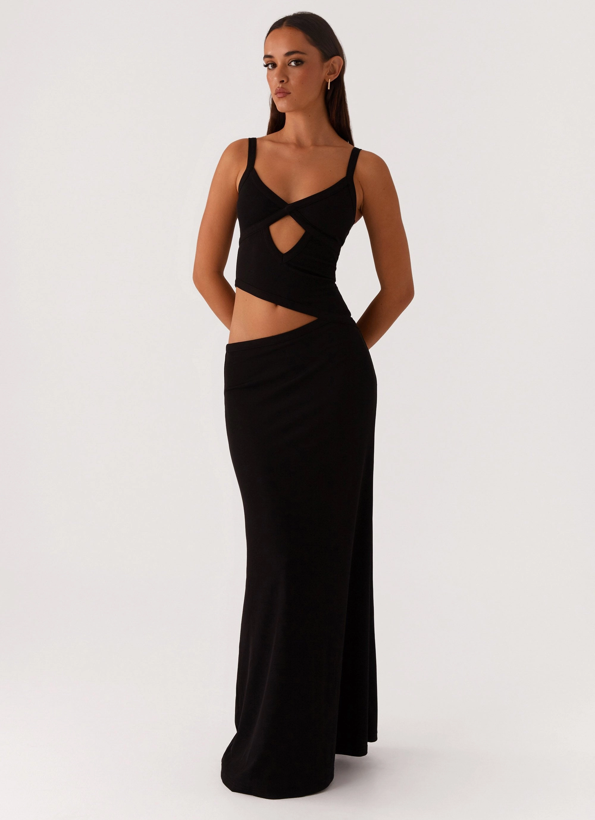 Jocelyn Maxi Dress - Black Calm Fit Layered Design
