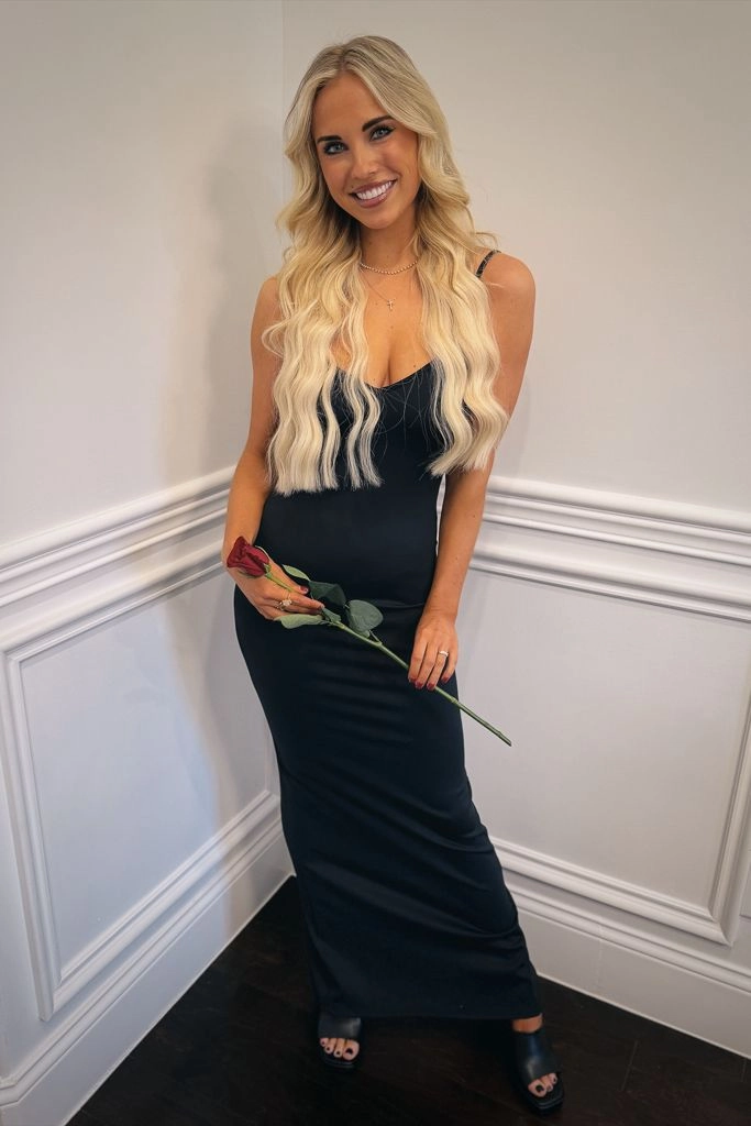 Seamless Maxi Dress - Black Back-Zip