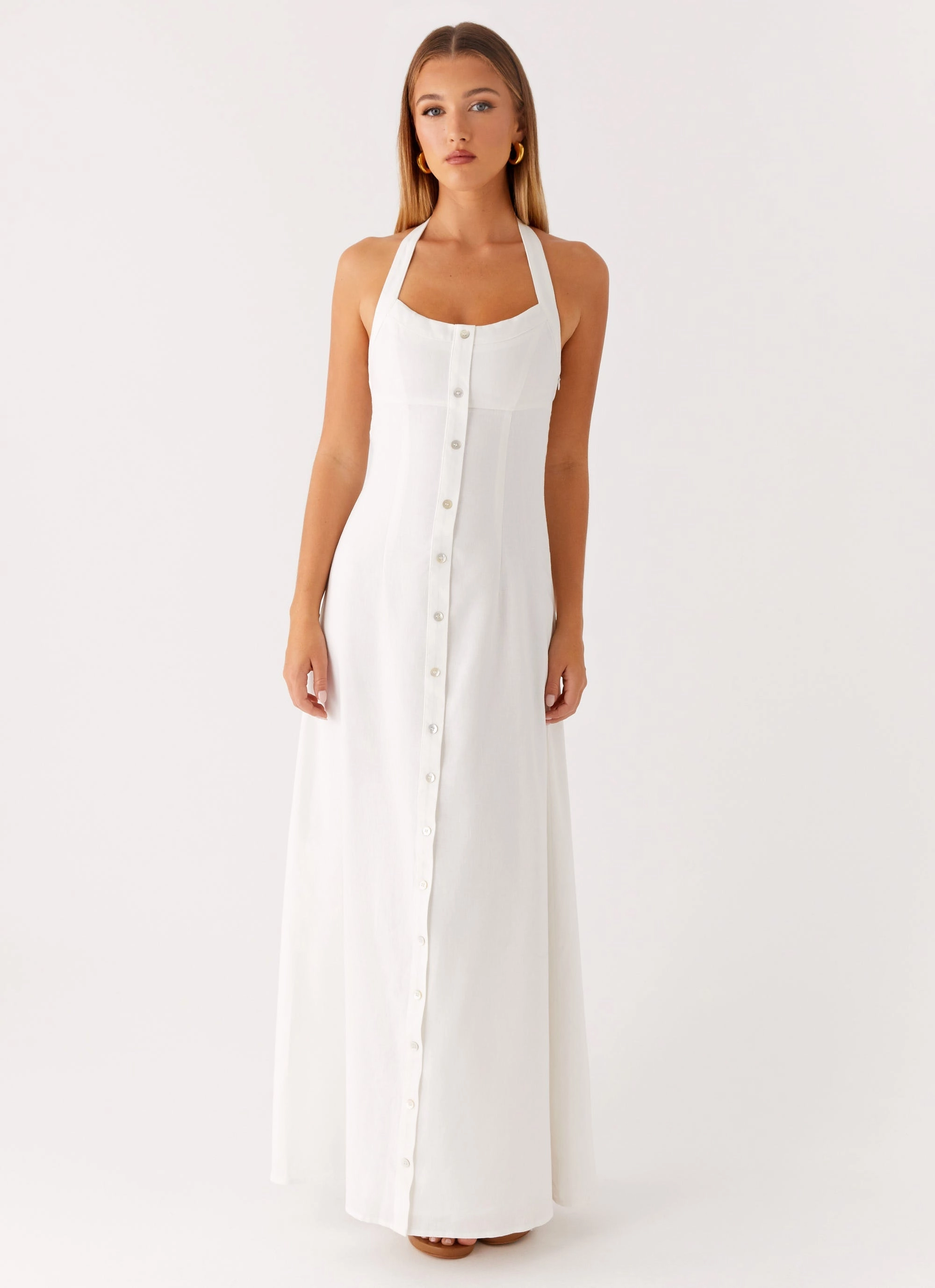 Layered Comfort Wear Jovanni Maxi Dress - White