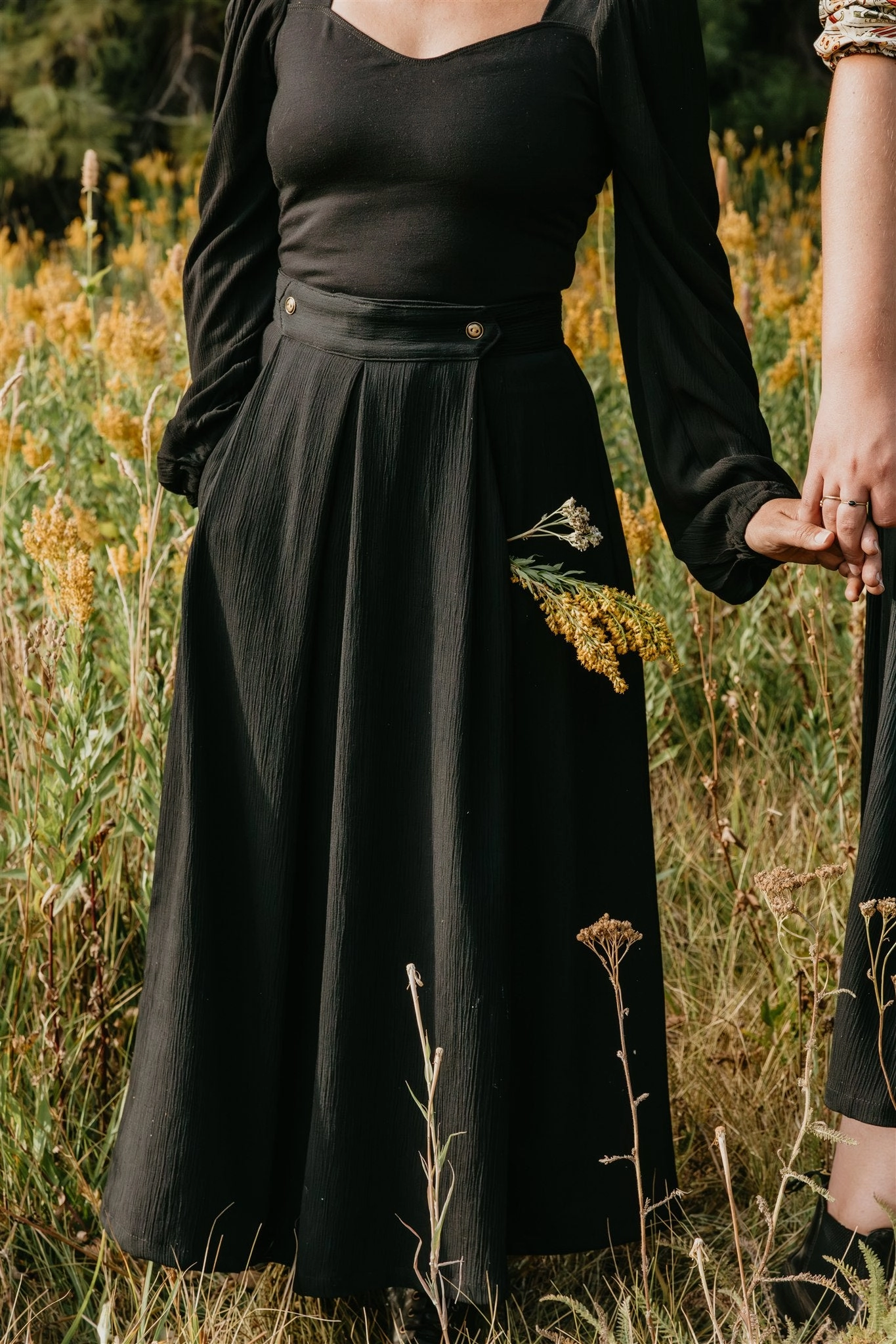 Rue Skirt in Black Crepe All Season Wear