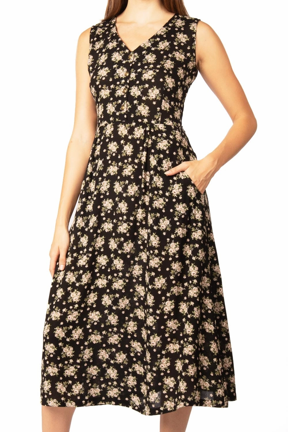 Trend Texture Ever Dress in Black Rose Crepe