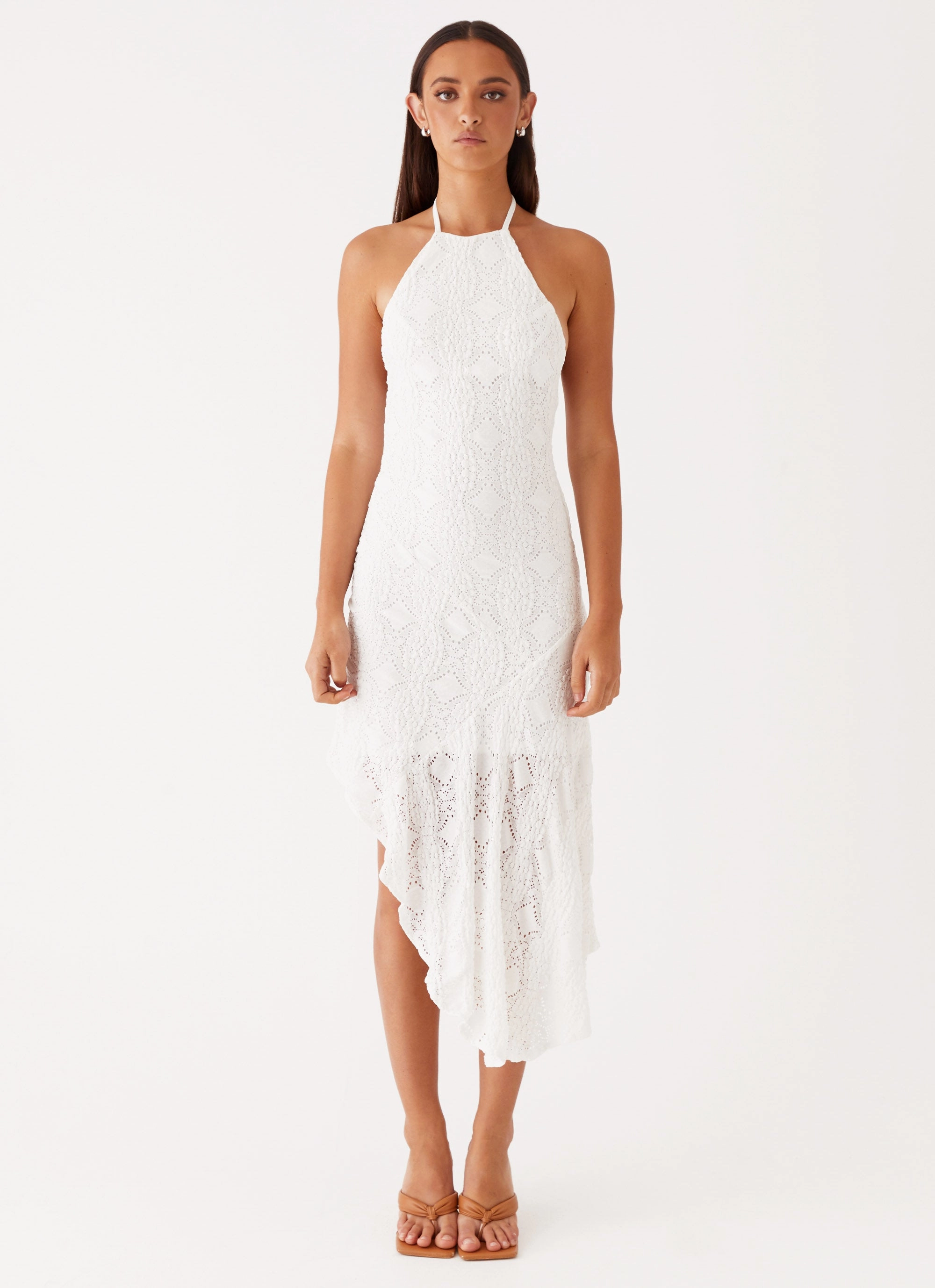 Pleated-Texture Pure Fit Sondela Maxi Dress - White