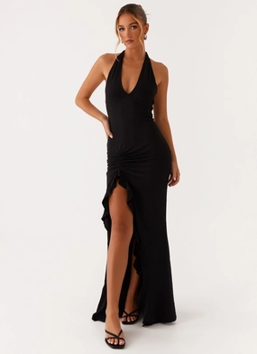 Charmed By You Maxi Dress - Black Soft Volume Minimalist Look
