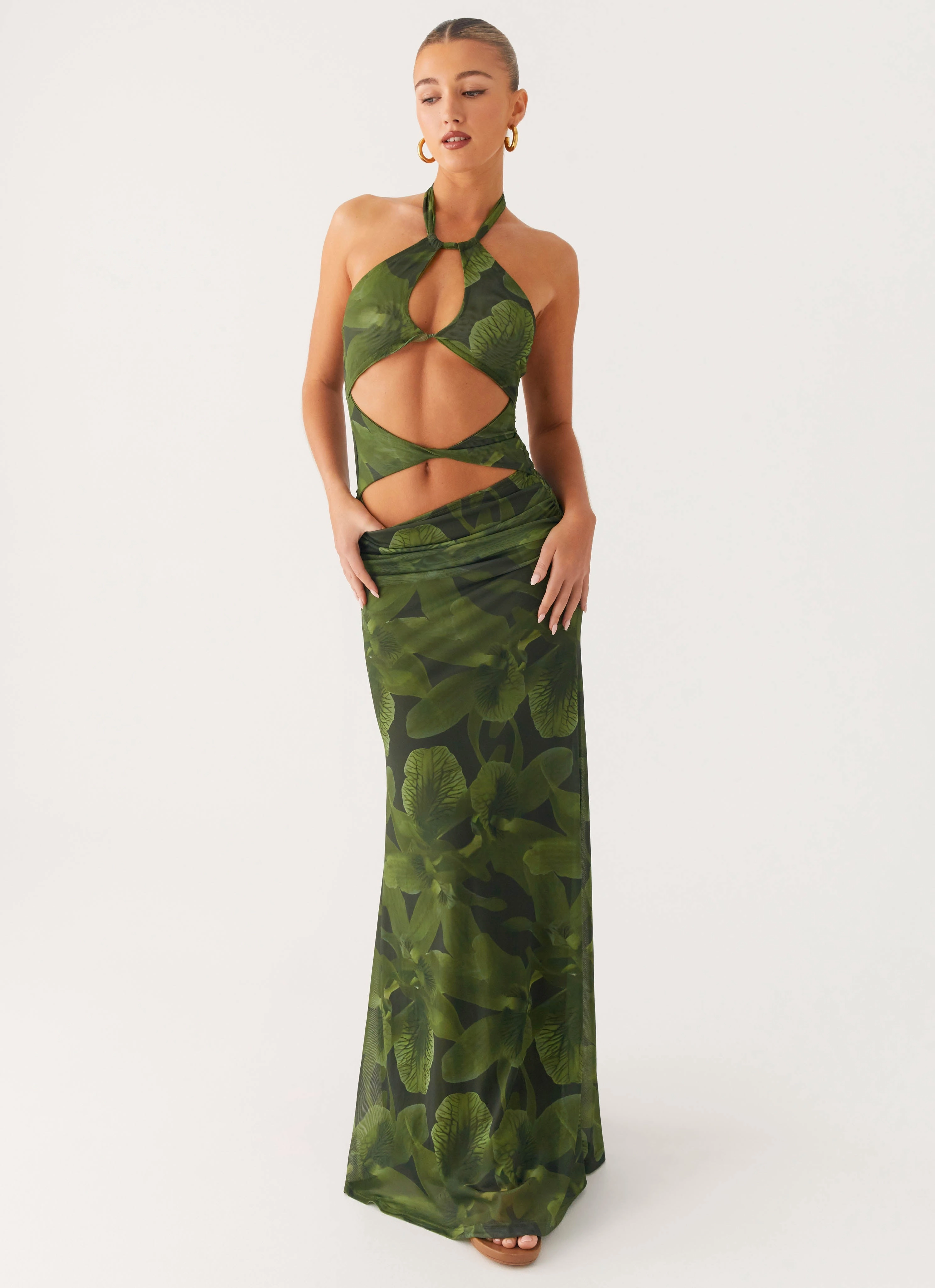 Matte Fabric Premium Material Tatyana Maxi Dress - Tropic Floral