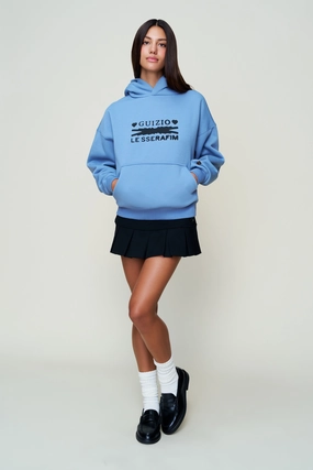 Bonded Seam Reinforcement Hearts Pull Over Hoodie