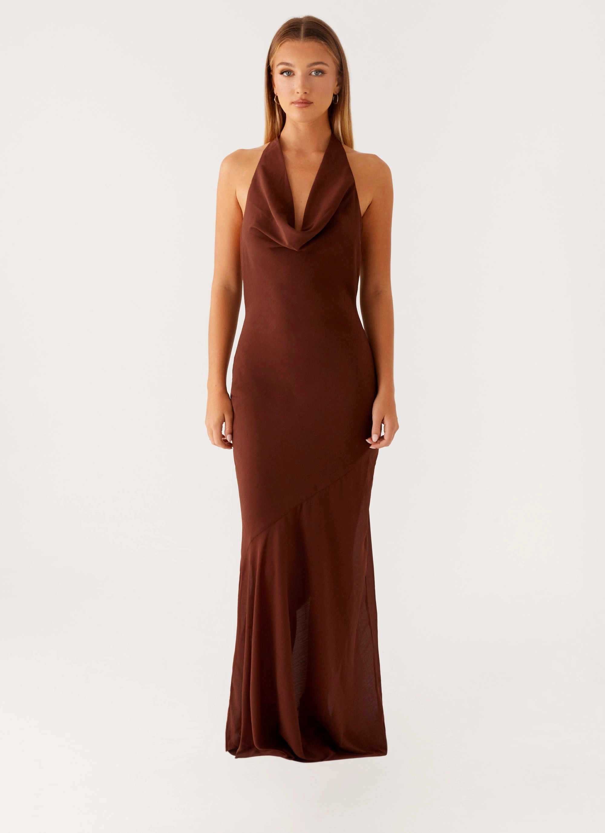 Sullivan Maxi Dress - Chocolate Sleek Design Active Outfit