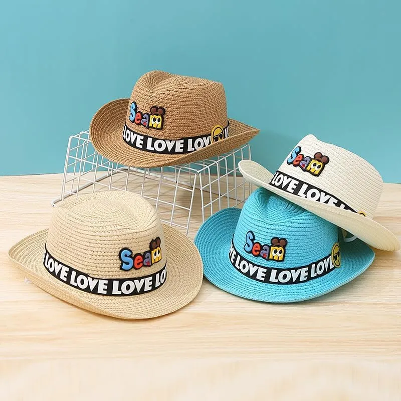 Summer Children's Cartoon Cute Sun Protection Hat for Boys, Baby Outdoor Wide Brim Sun Hat
