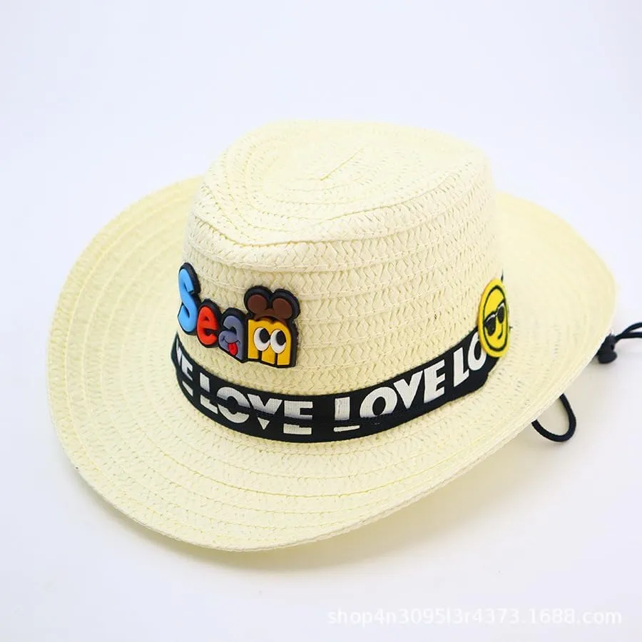 Summer Children's Cartoon Cute Sun Protection Hat for Boys, Baby Outdoor Wide Brim Sun Hat