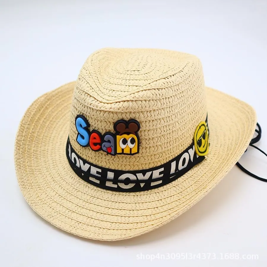 Summer Children's Cartoon Cute Sun Protection Hat for Boys, Baby Outdoor Wide Brim Sun Hat