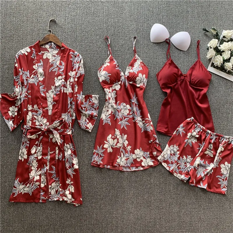 Summer Silk Pajamas Sets