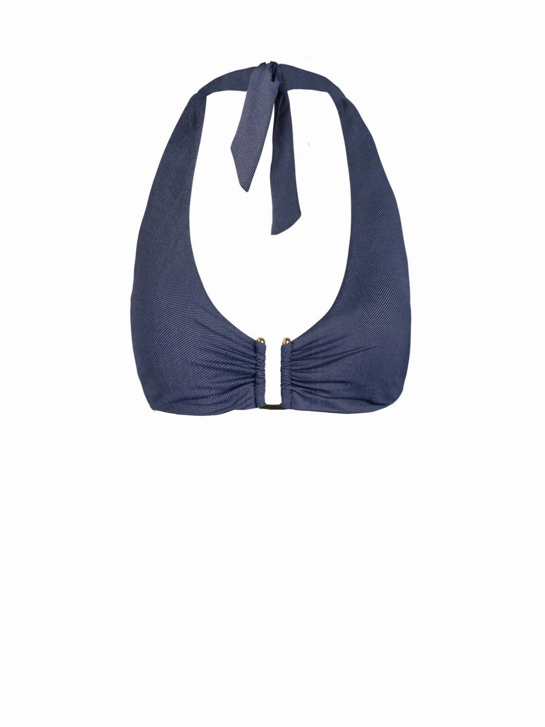Shana Top In Indigo Twill Eco Friendly Dye Process Convertible Style