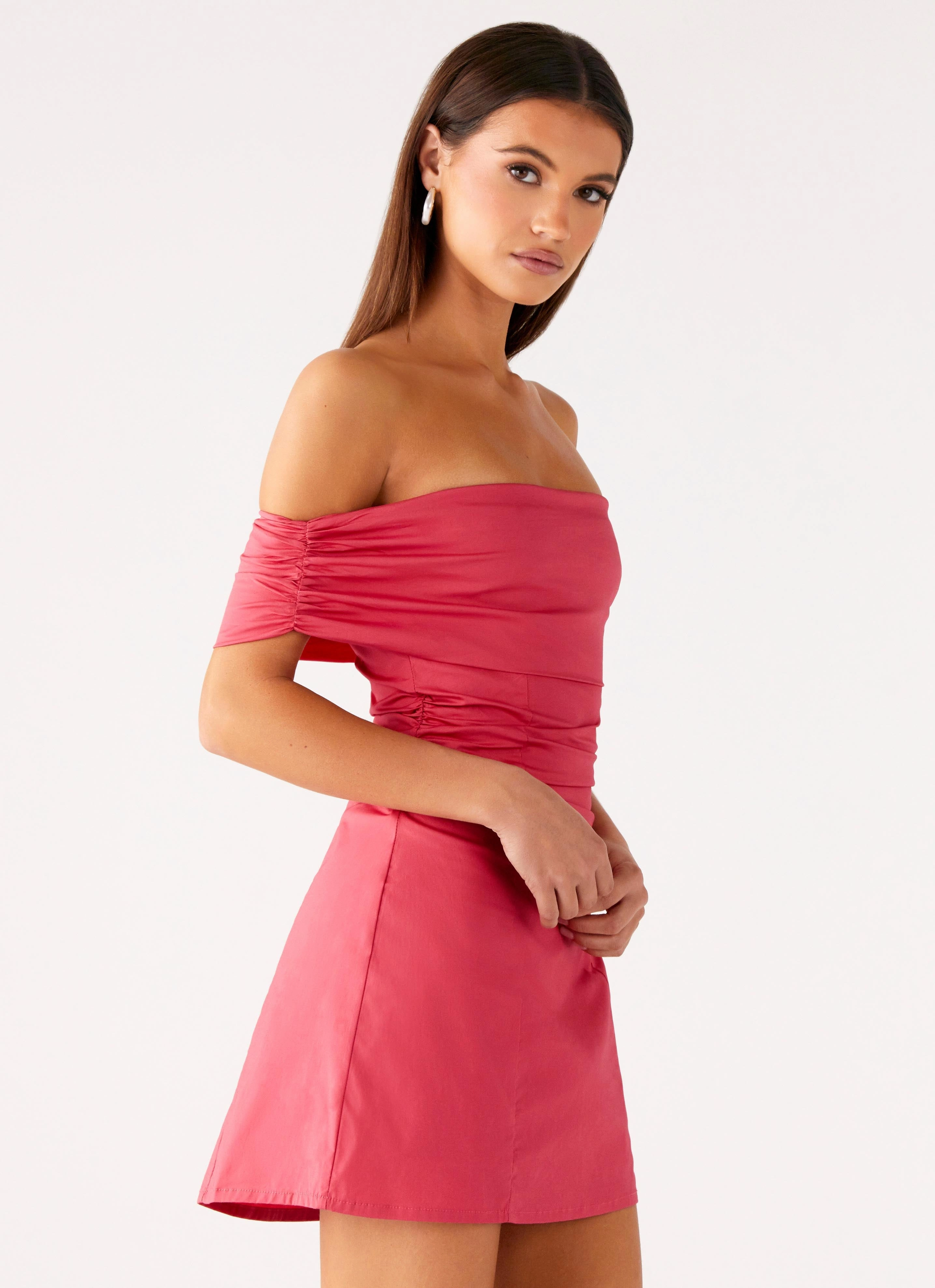 Smart Texture Urban Spirit Kierra Mini Dress - Coral