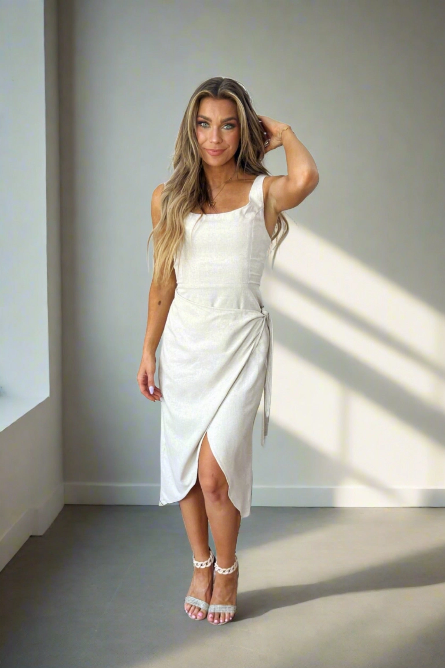 Summer Nights Linen Midi Dress sophisticated appearance