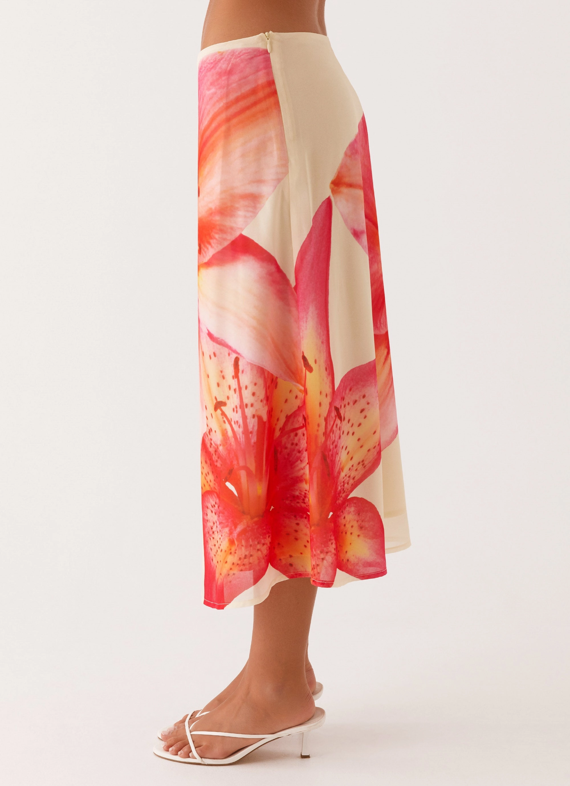 Summertime Midi Skirt - Yellow Floral Tiered Layers Fashion Mood
